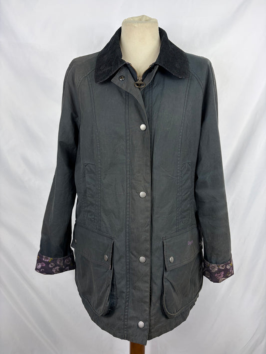 Giacca Barbour Printed Beadnell blu UK14 medium -Navy printed Beadnell lady jacket UK14 tg. 44