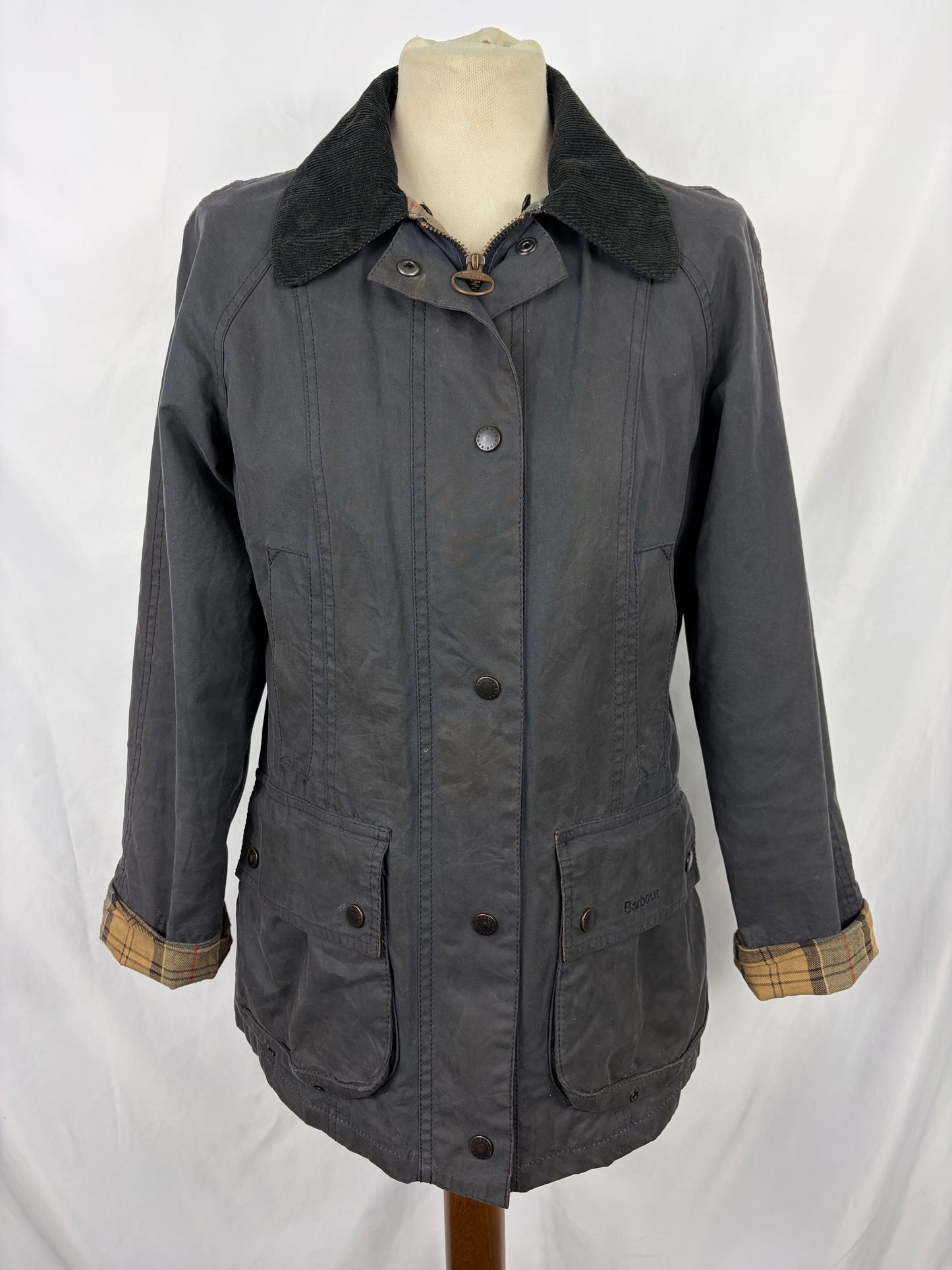 Giacca Barbour Beadnell blu UK8 Xsmall -Navy Beadnell lady wax jacket UK8 tg. 38