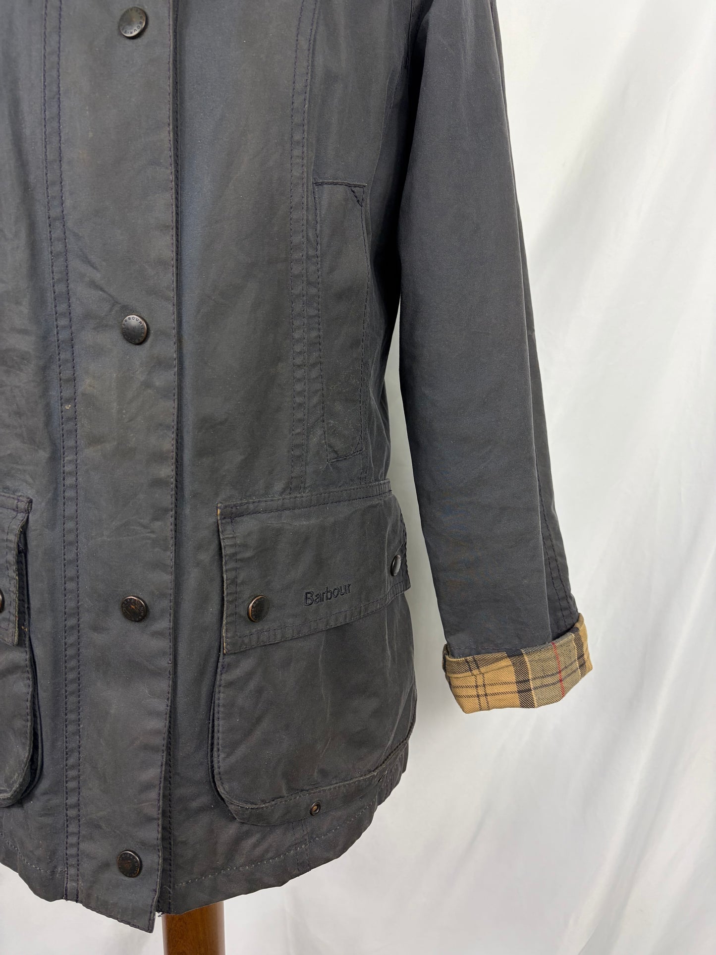 Giacca Barbour Beadnell blu UK8 Xsmall -Navy Beadnell lady wax jacket UK8 tg. 38