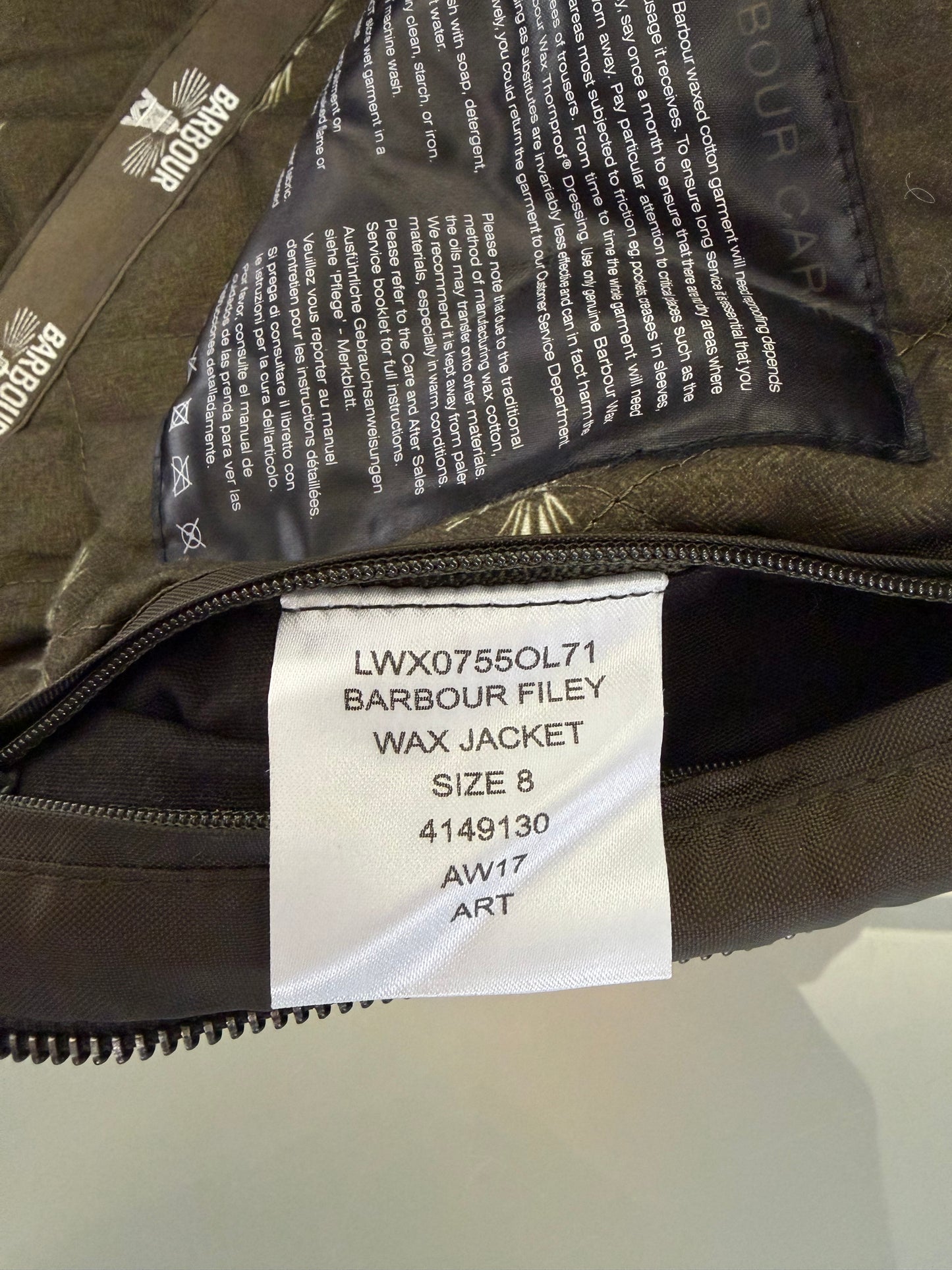 Giacca Barbour Donna cerata verde UK8 -Green Lady Filey jacket UK8 XSmall