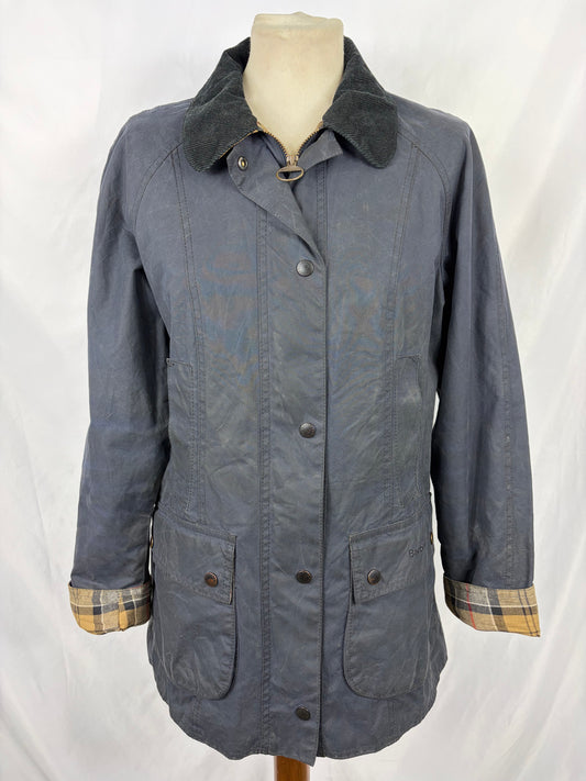 Giacca Barbour Beadnell blu UK10 small -Navy Beadnell lady wax jacket UK10 tg. 40 - Shop In London
