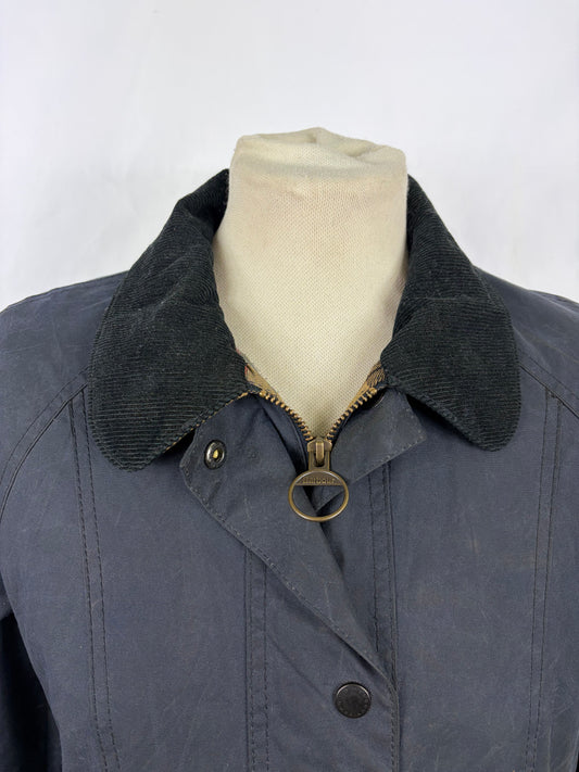 Giacca Barbour Beadnell blu UK10 small -Navy Beadnell lady wax jacket UK10 tg. 40 - Shop In London