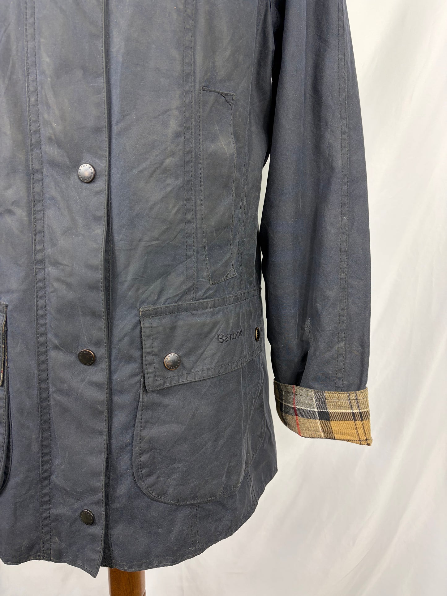 Giacca Barbour Beadnell blu UK10 small -Navy Beadnell lady wax jacket UK10 tg. 40 - Shop In London