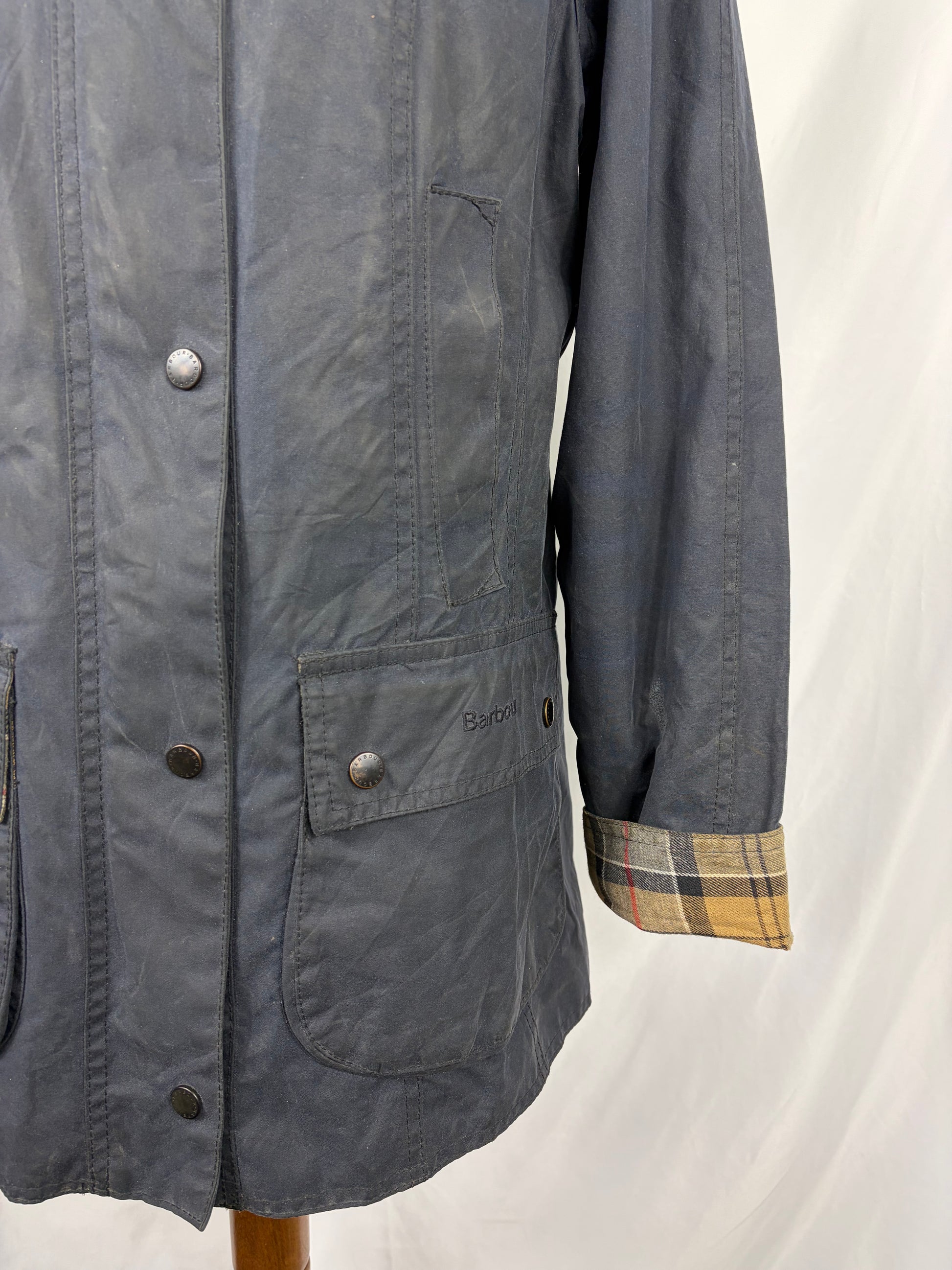 Giacca Barbour Beadnell blu UK10 small -Navy Beadnell lady wax jacket UK10 tg. 40 - Shop In London