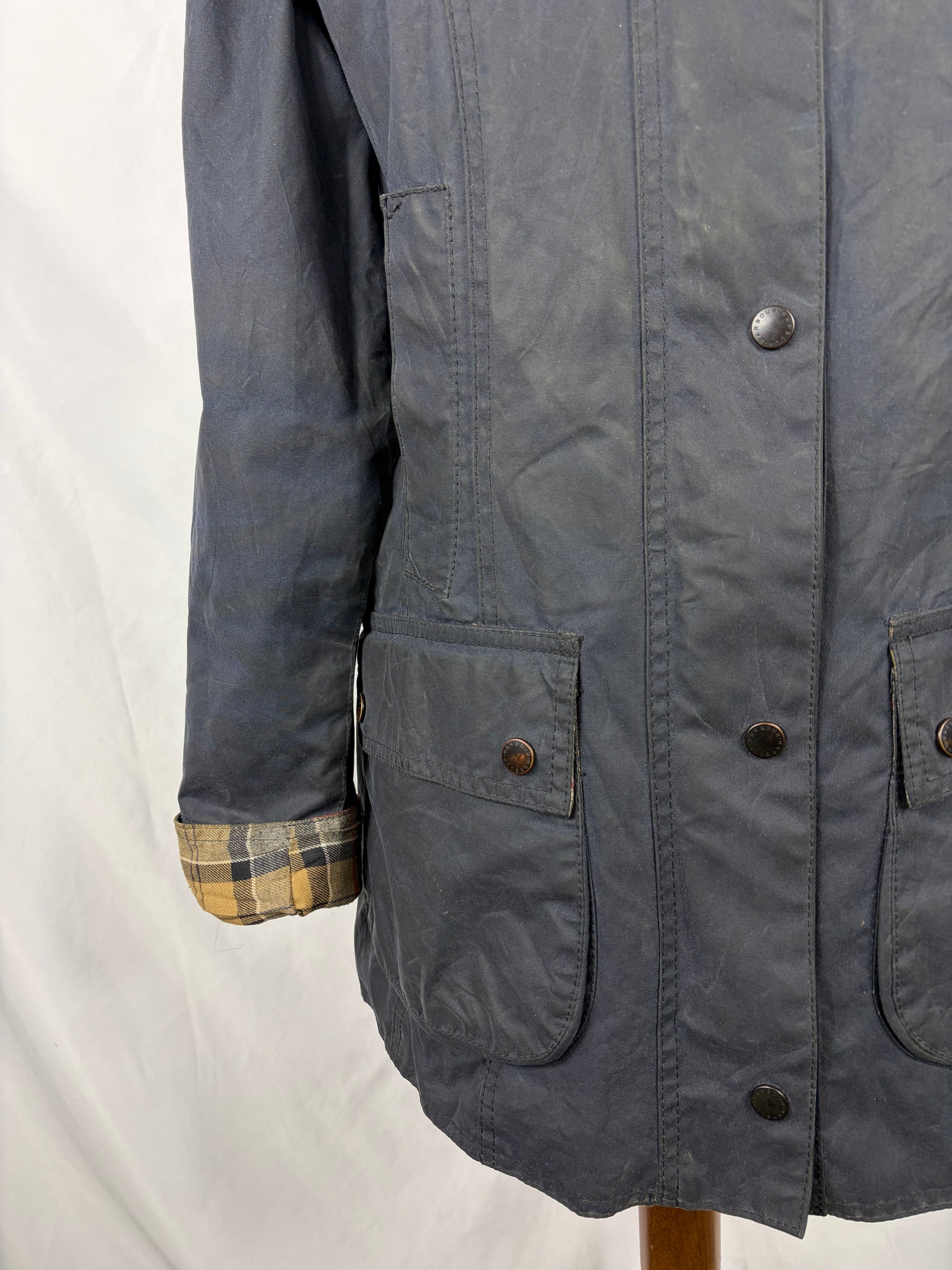 Giacca Barbour Beadnell blu UK10 small -Navy Beadnell lady wax jacket UK10 tg. 40 - Shop In London