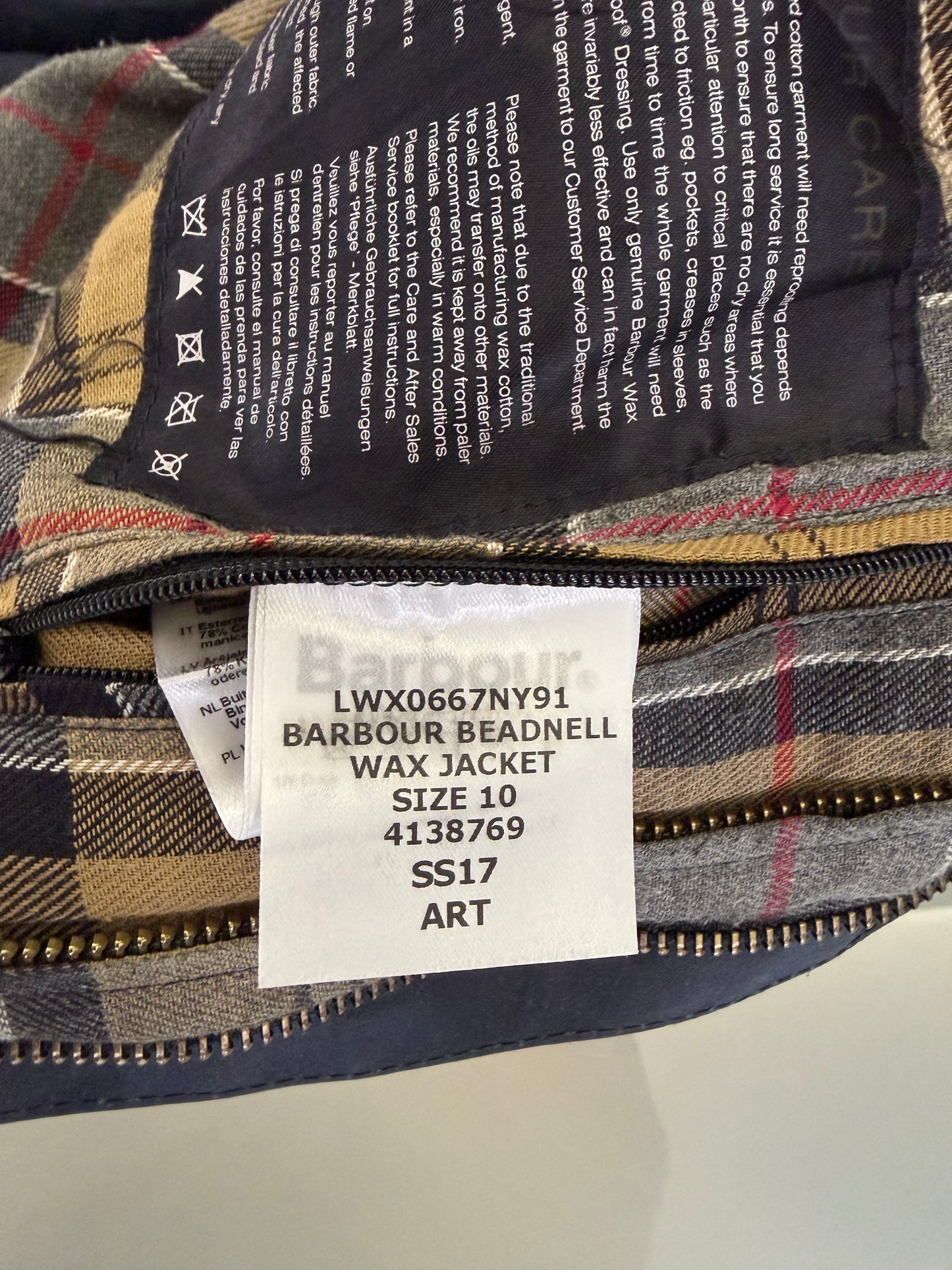 Giacca Barbour Beadnell blu UK10 small -Navy Beadnell lady wax jacket UK10 tg. 40 - Shop In London