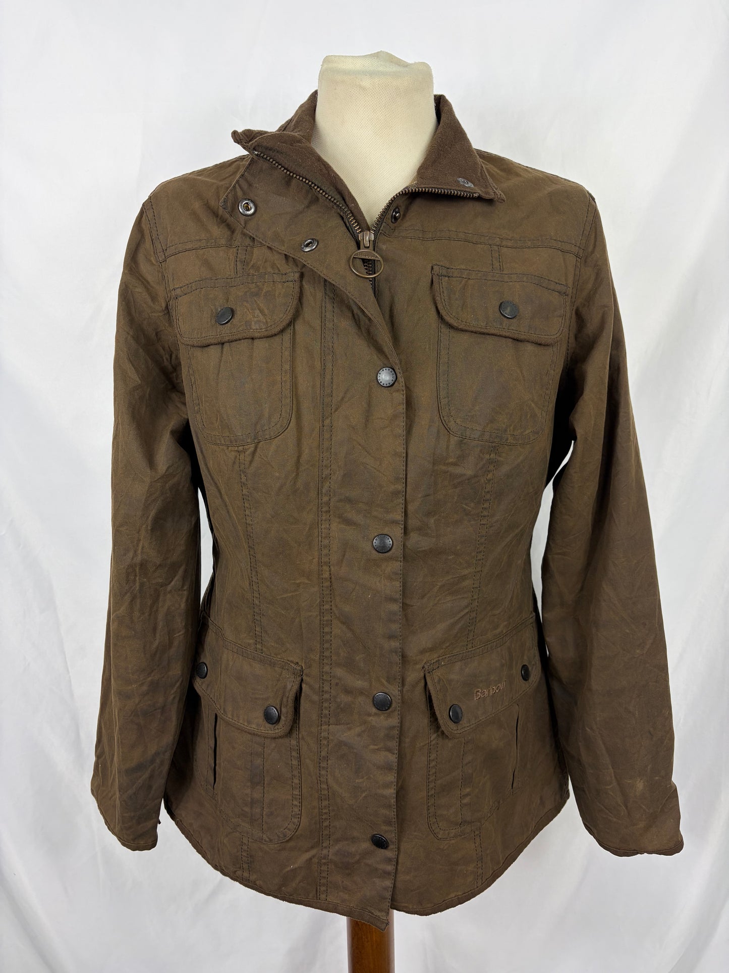 Giacca Barbour corta donna Utility verde UK10 Small Olive short Lady Utility jacket small size Uk10