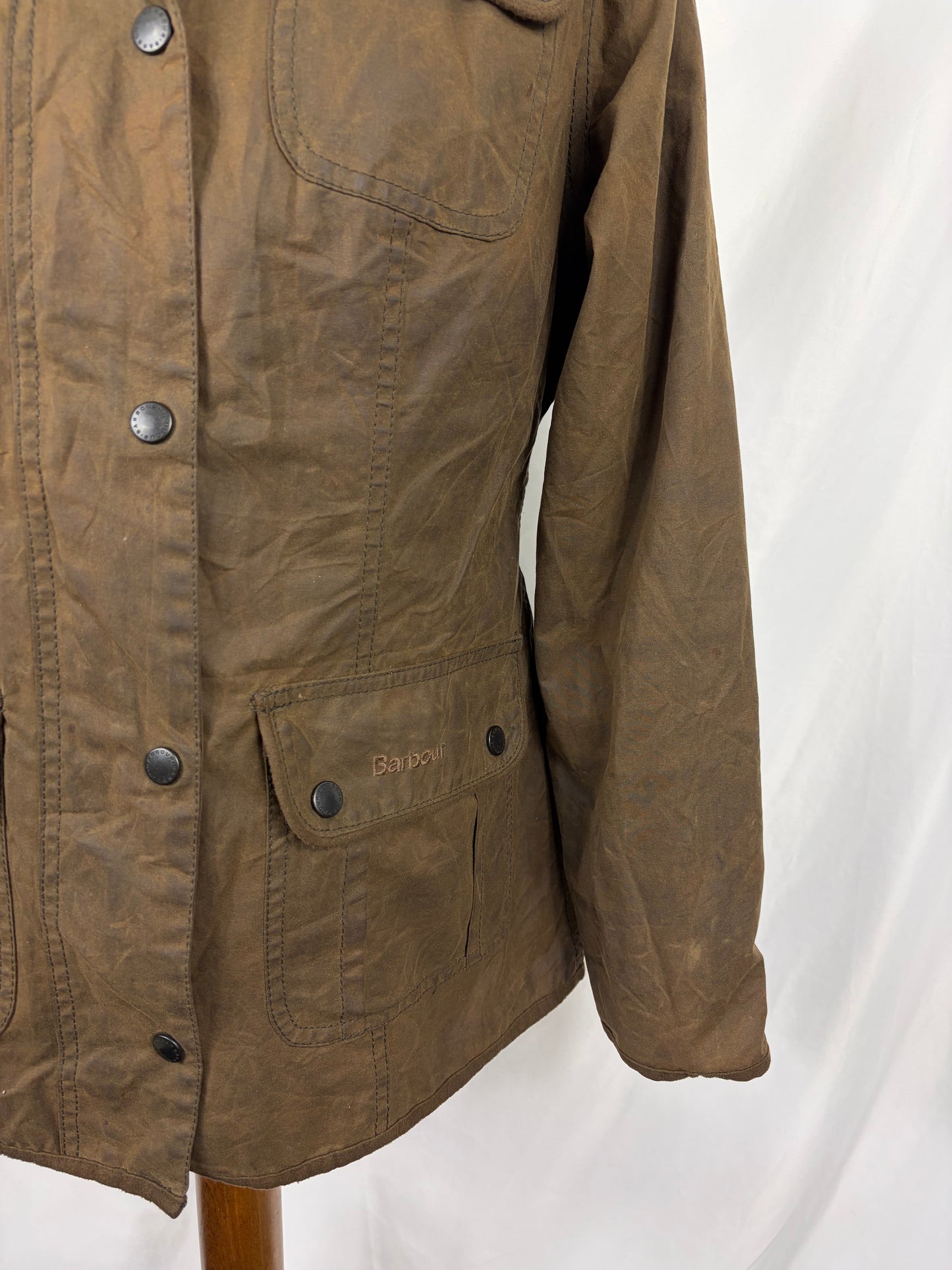 Giacca Barbour corta donna Utility verde UK10 Small Olive short Lady Utility jacket small size Uk10