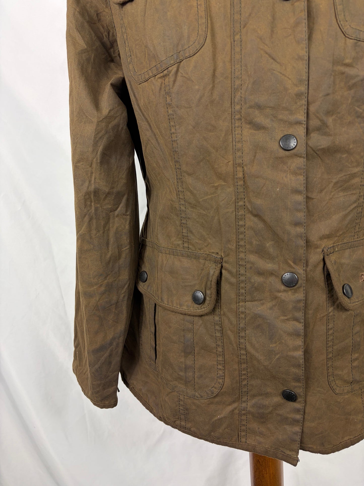 Giacca Barbour corta donna Utility verde UK10 Small Olive short Lady Utility jacket small size Uk10