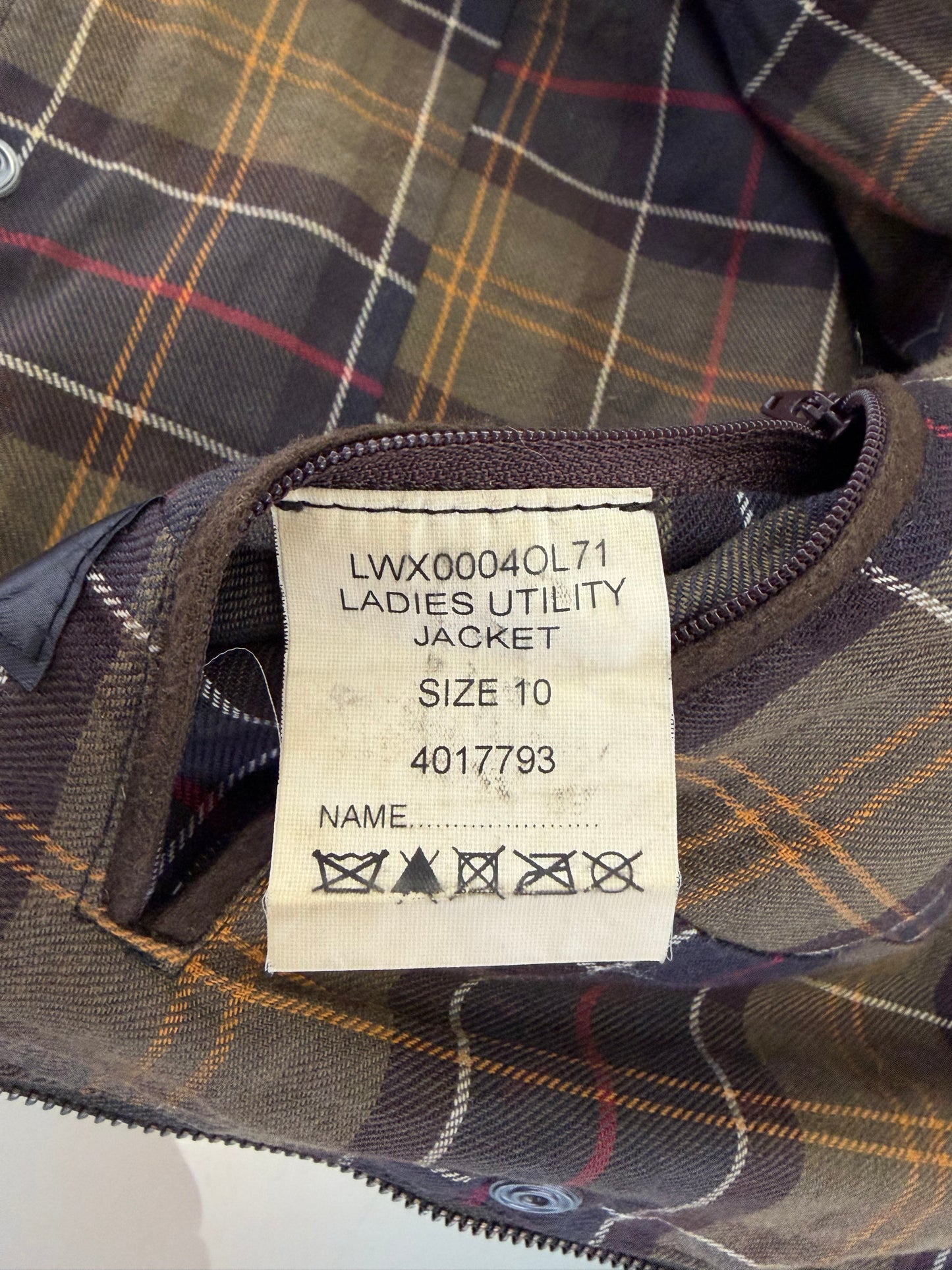 Giacca Barbour corta donna Utility verde UK10 Small Olive short Lady Utility jacket small size Uk10