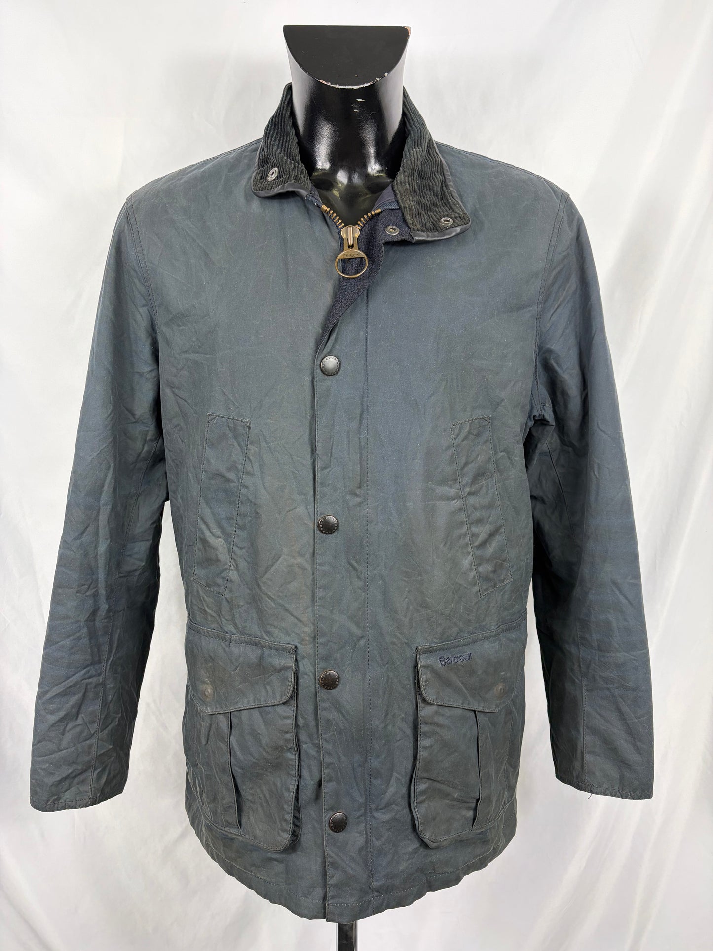 Barbour Giacca uomo blu Medium cerato - Man wax Hereford Navy Jacket size M