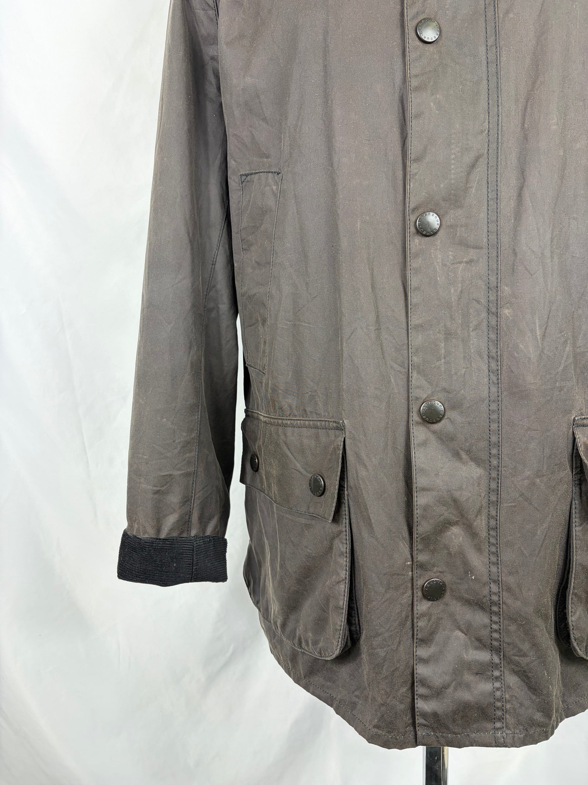 Giacca Barbour Grigio Ashby Uomo Large- Man Charcoal Ashby Wax Jacket Size Large - Shop In London