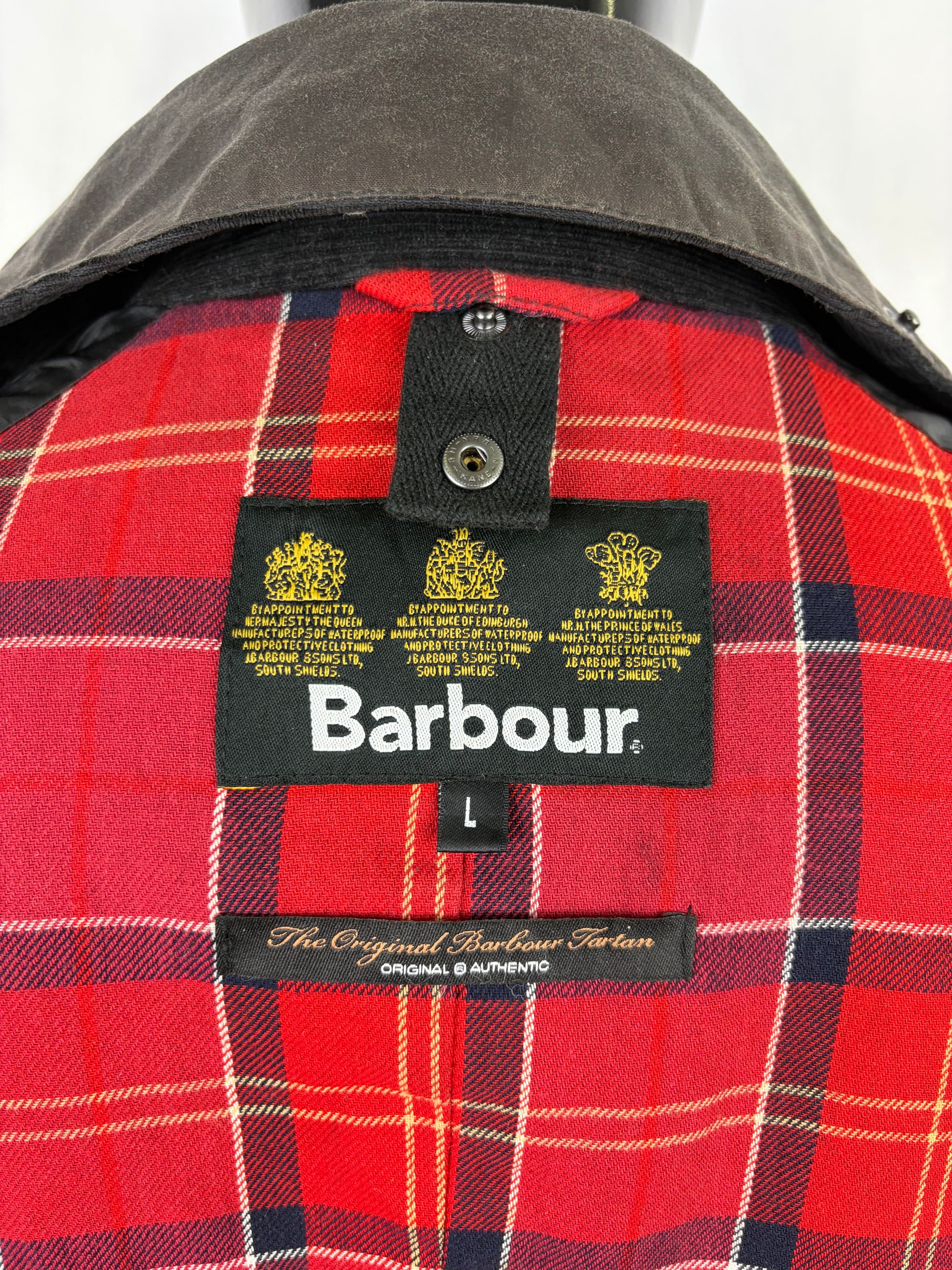 Giacca Barbour Grigio Ashby Uomo Large- Man Charcoal Ashby Wax Jacket Size Large - Shop In London