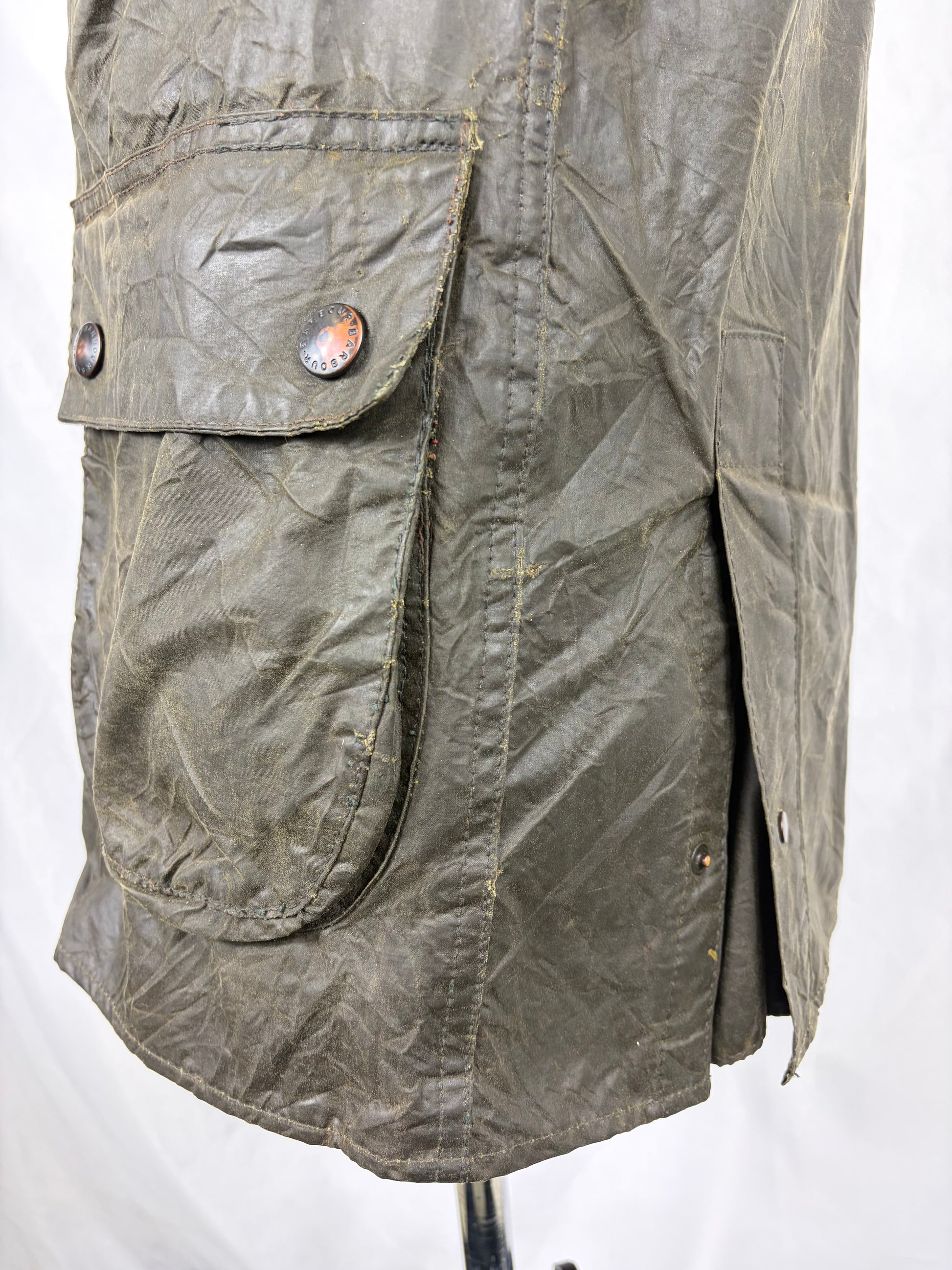 RARO Barbour Bedale verde cerato C32/81 CM  Bedale C32 four pockets Waxed Jacket size XXXSMALL - Shop In London