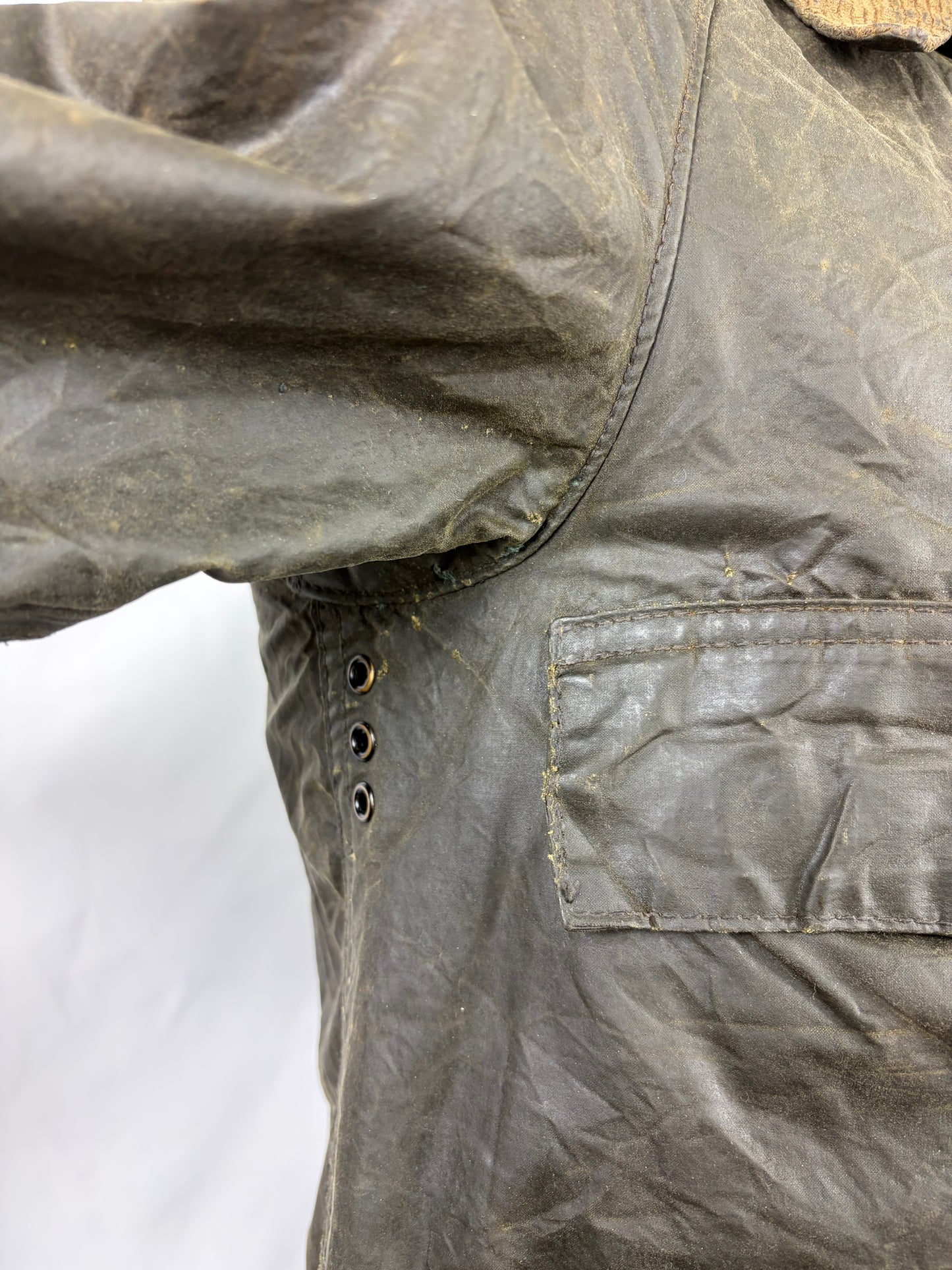 RARO Barbour Bedale verde cerato C32/81 CM  Bedale C32 four pockets Waxed Jacket size XXXSMALL - Shop In London
