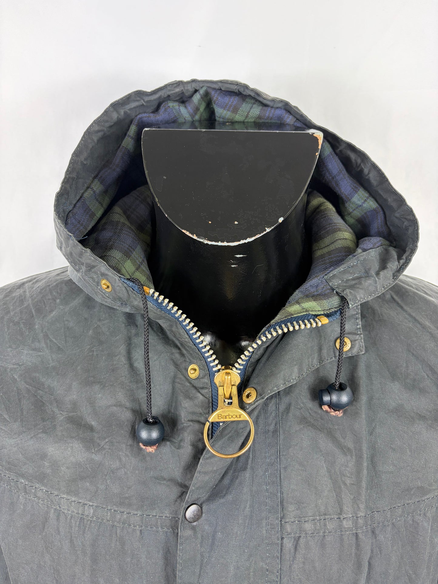 Barbour Durham blu cerato con cappuccio C36/91 cm Navy Hooded waxed Vintage Durham Small - Shop In London