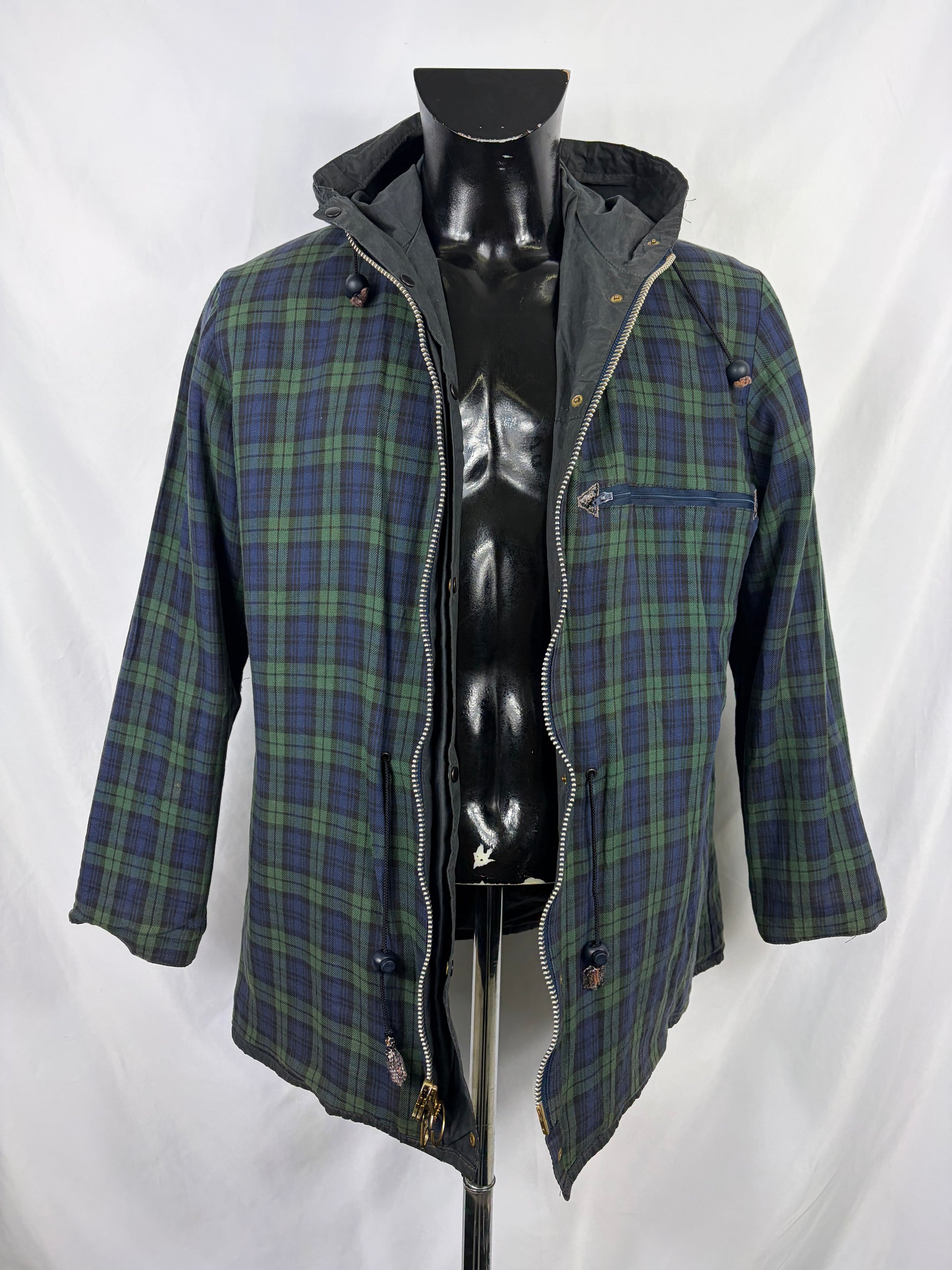 Barbour Durham blu cerato con cappuccio C36/91 cm Navy Hooded waxed Vintage Durham Small - Shop In London