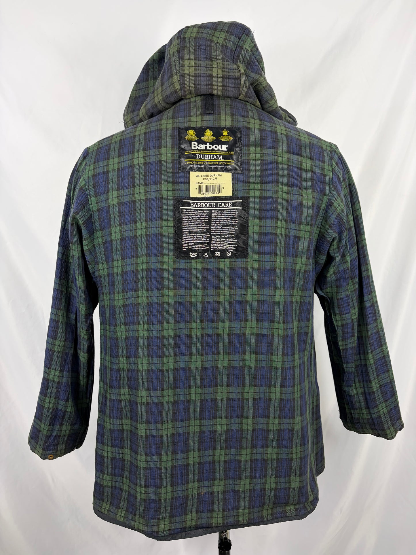 Barbour Durham blu cerato con cappuccio C36/91 cm Navy Hooded waxed Vintage Durham Small - Shop In London