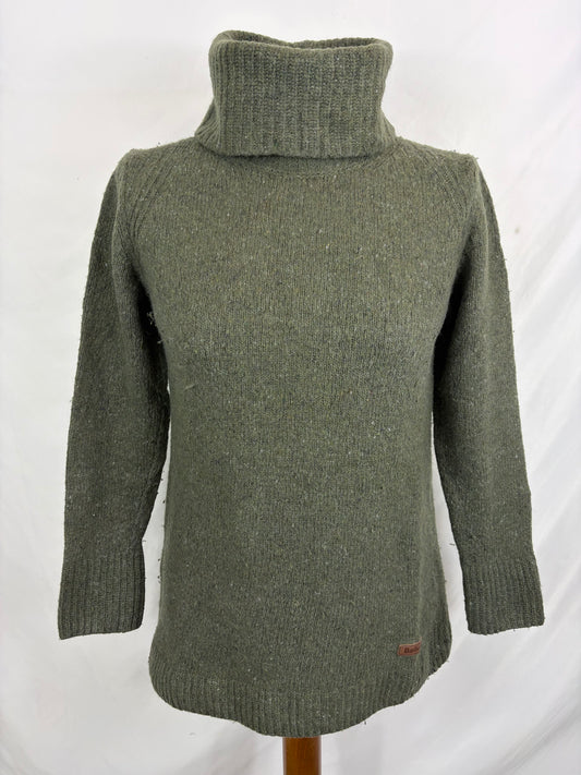 Maglione Barbour da donna in lana verde uk10 -  Lady green Wool jumper Size uk10
