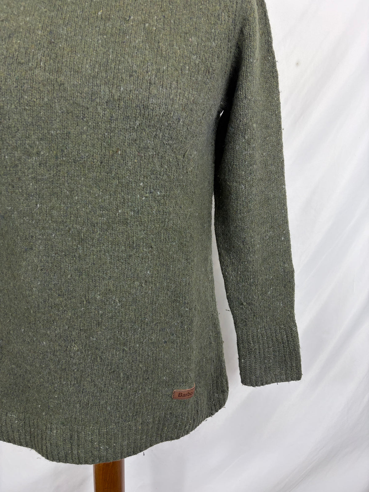 Maglione Barbour da donna in lana verde uk10 -  Lady green Wool jumper Size uk10