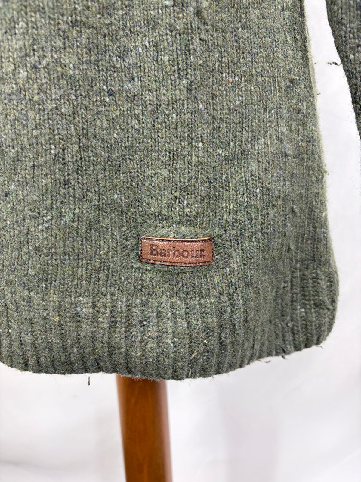 Maglione Barbour da donna in lana verde uk10 -  Lady green Wool jumper Size uk10