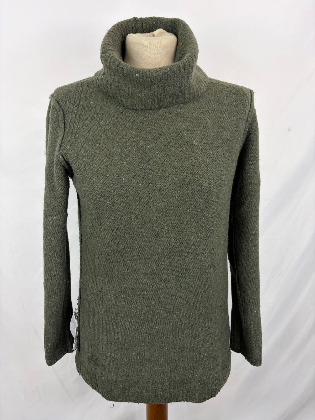 Maglione Barbour da donna in lana verde uk10 -  Lady green Wool jumper Size uk10
