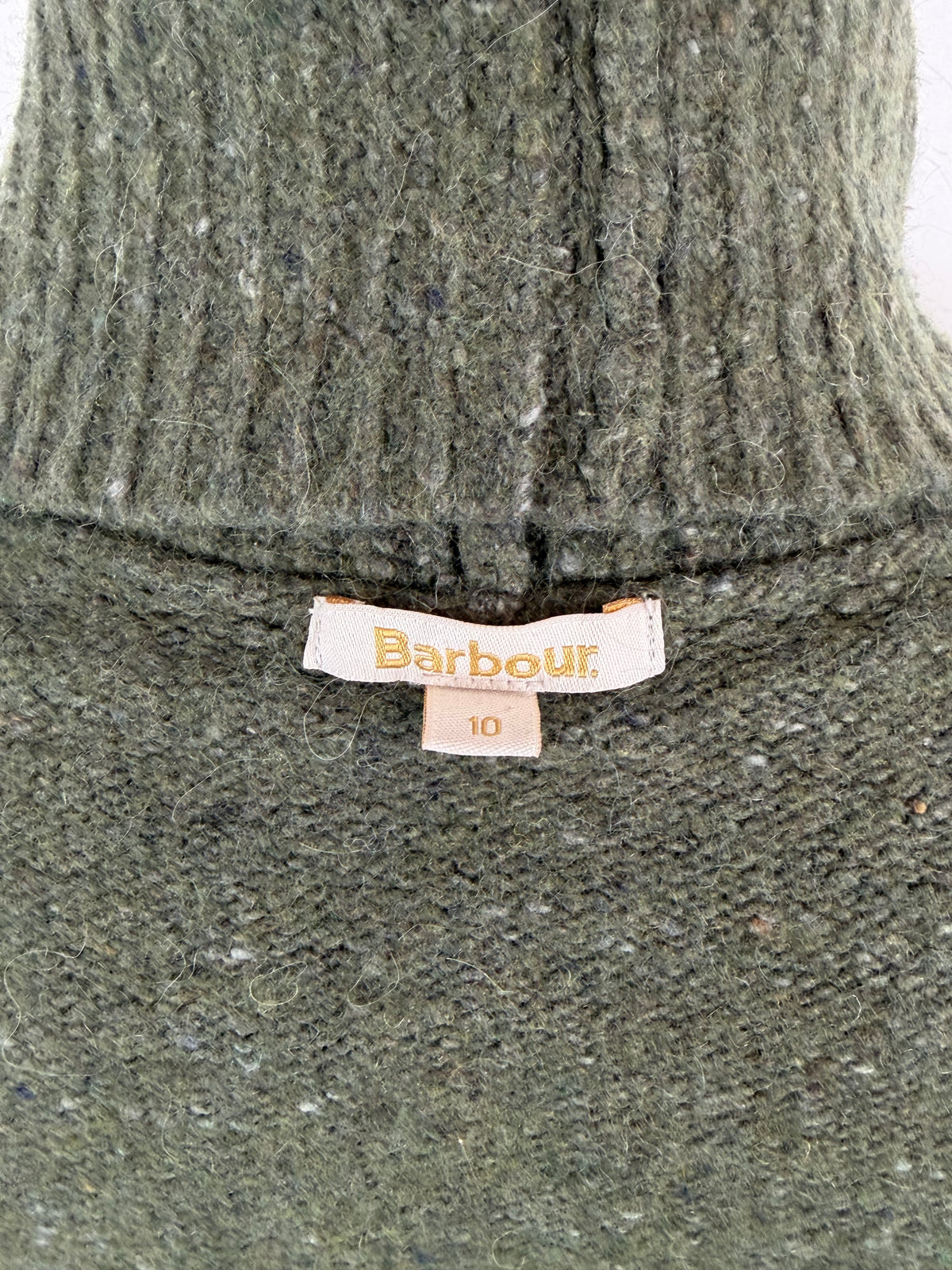 Maglione Barbour da donna in lana verde uk10 -  Lady green Wool jumper Size uk10