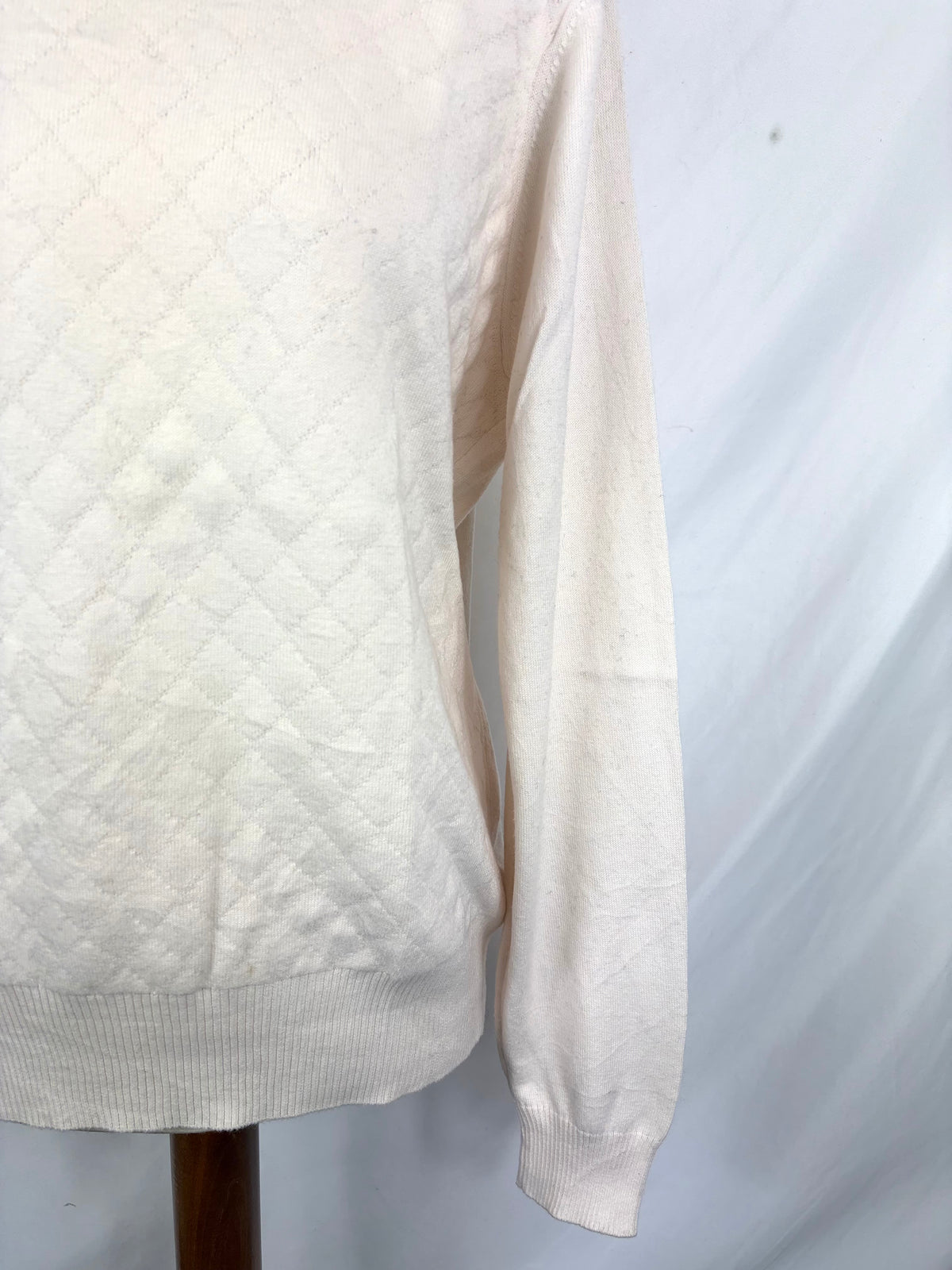 Maglione Barbour da donna in cotone bianco uk14 -  Lady White Cotton jumper Size uk14