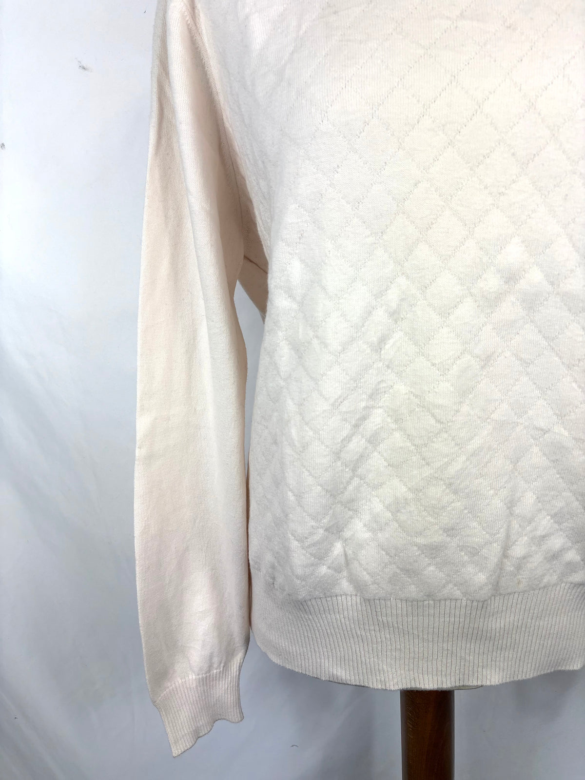 Maglione Barbour da donna in cotone bianco uk14 -  Lady White Cotton jumper Size uk14