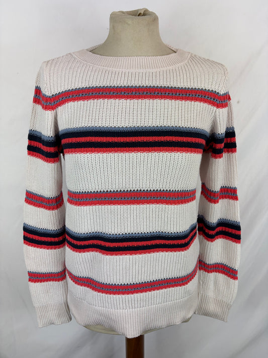 Maglione Barbour da donna in cotone bianco uk10 -  Lady White Cotton jumper Size uk10