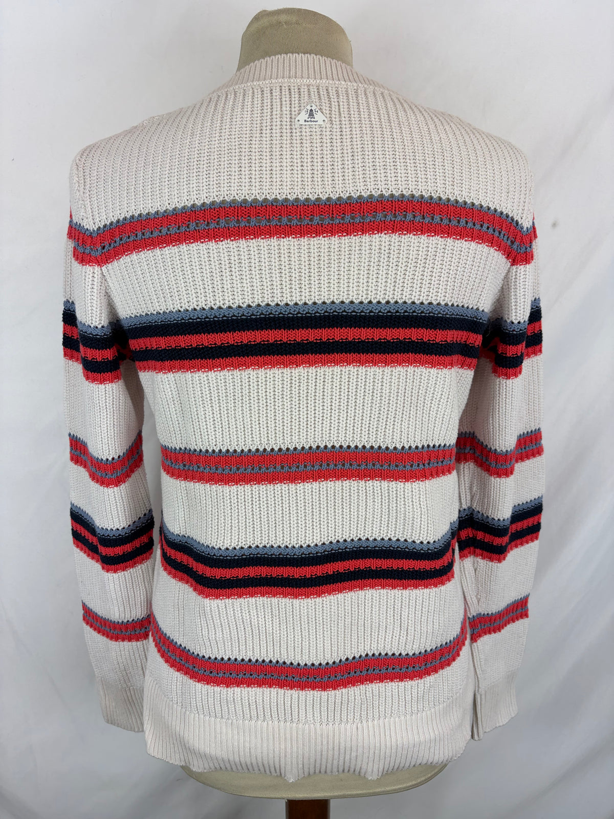 Maglione Barbour da donna in cotone bianco uk10 -  Lady White Cotton jumper Size uk10