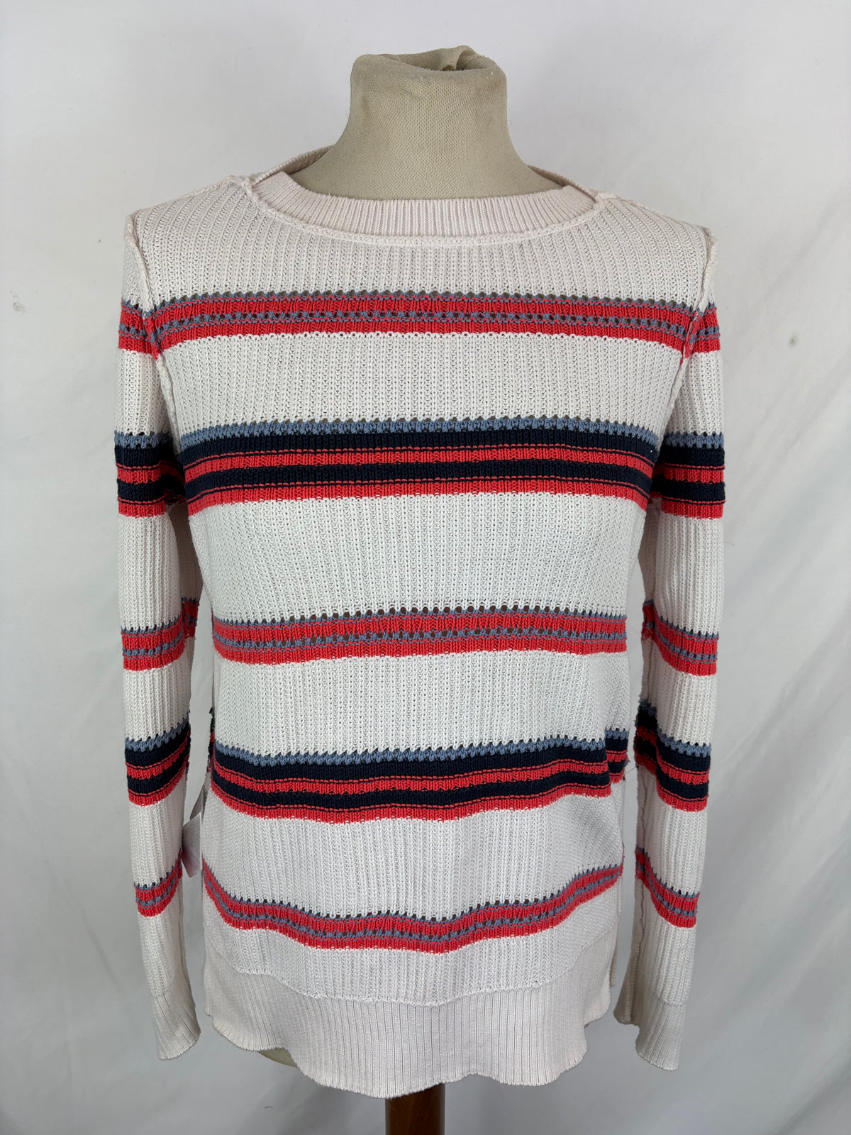 Maglione Barbour da donna in cotone bianco uk10 -  Lady White Cotton jumper Size uk10