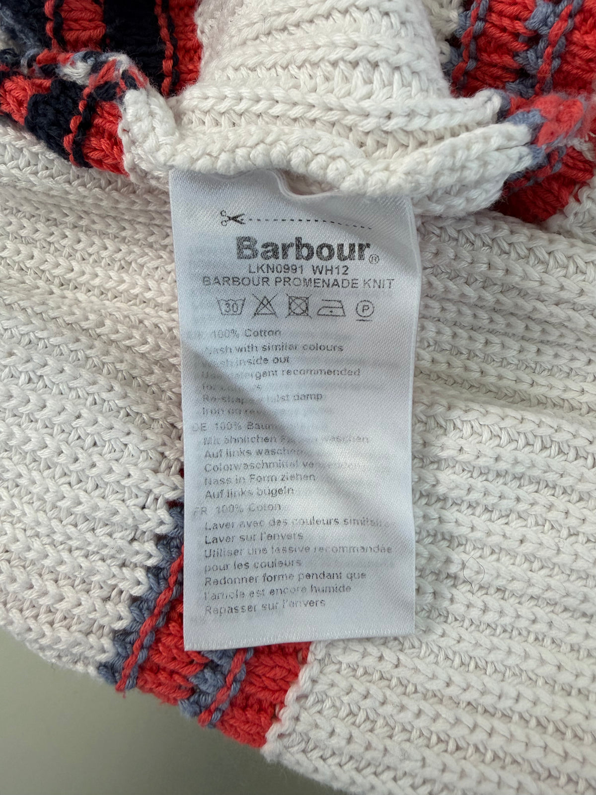 Maglione Barbour da donna in cotone bianco uk10 -  Lady White Cotton jumper Size uk10