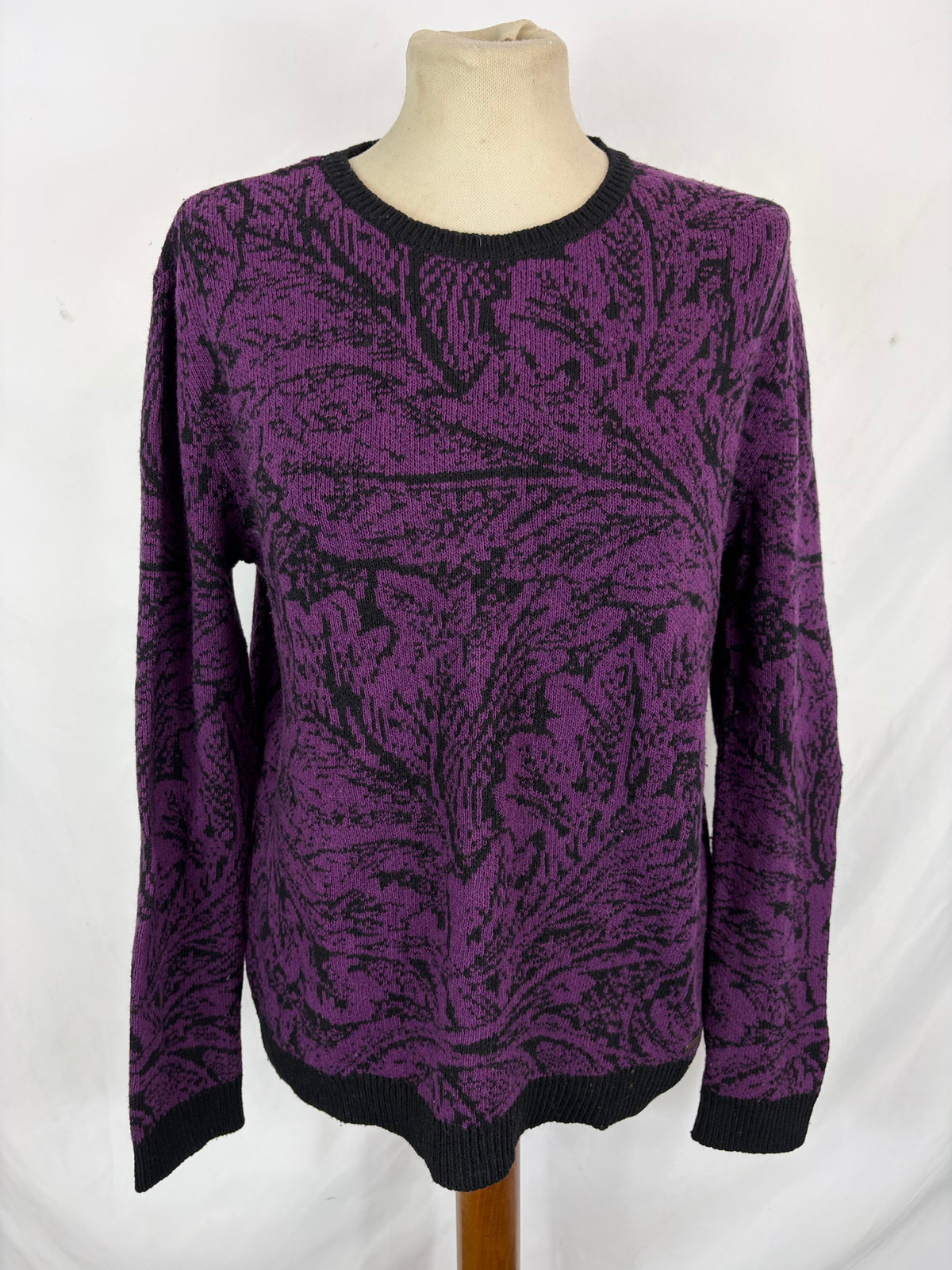 Maglione Barbour Morris  da donna in lana viola uk10 -  Lady Purple wool jumper Size uk10