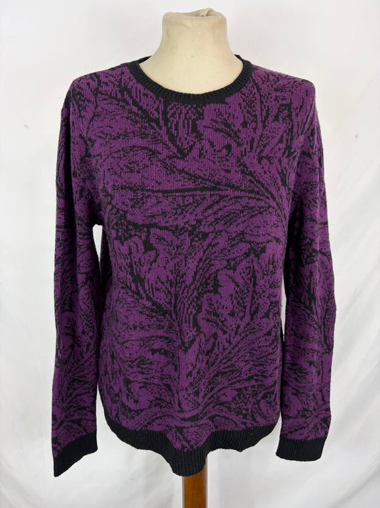 Maglione Barbour Morris  da donna in lana viola uk10 -  Lady Purple wool jumper Size uk10