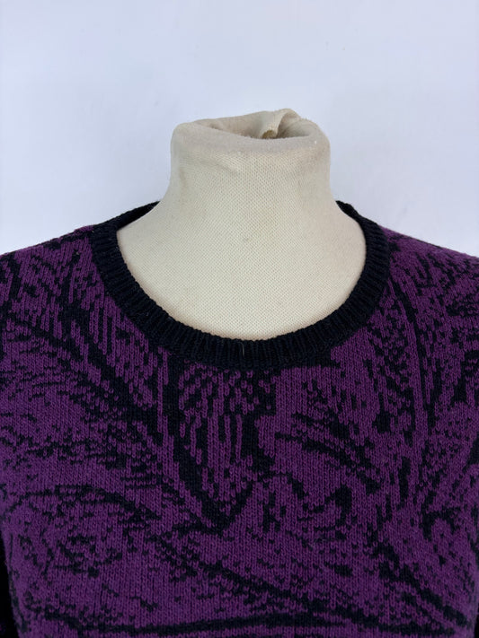 Maglione Barbour Morris  da donna in lana viola uk10 -  Lady Purple wool jumper Size uk10