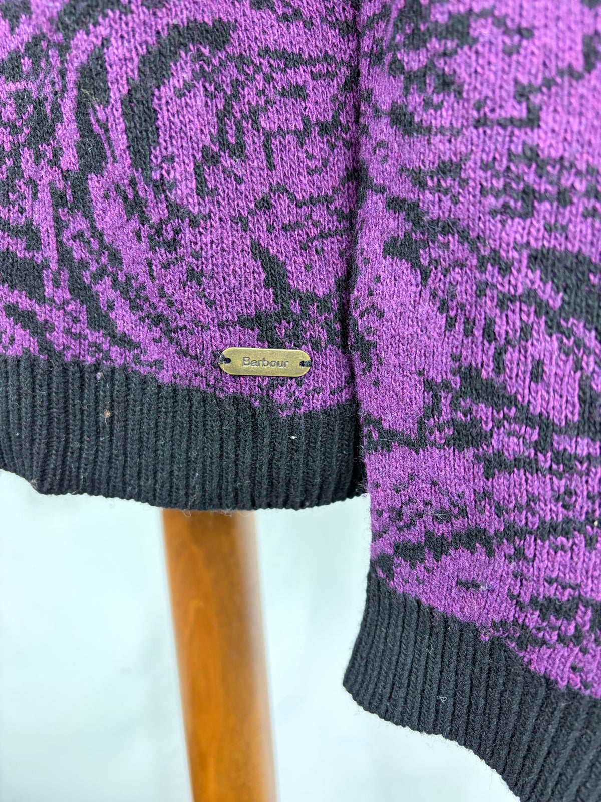 Maglione Barbour Morris  da donna in lana viola uk10 -  Lady Purple wool jumper Size uk10