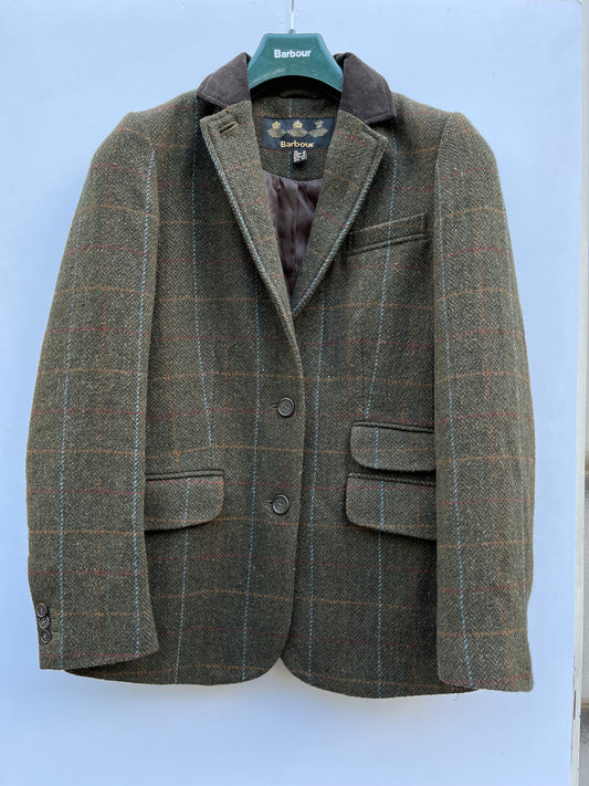 Giacca Barbour Donna verde Tweed Uk12 Medium Tweed Lady Jacket Size UK12