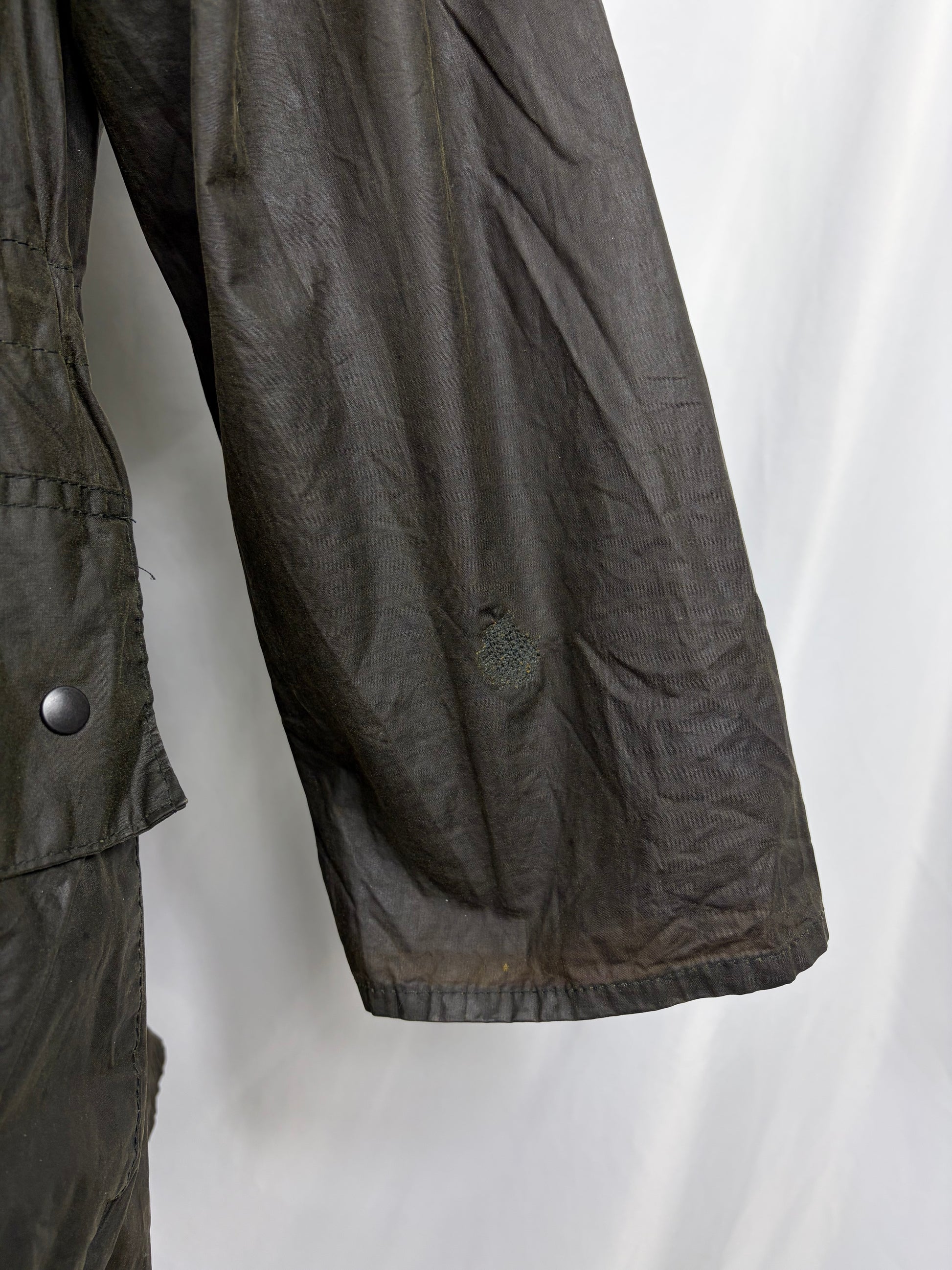 RARO Barbour Durham verde unlined con cappuccio C38/97 cm Green Hooded waxed Durham Medium - Shop In London