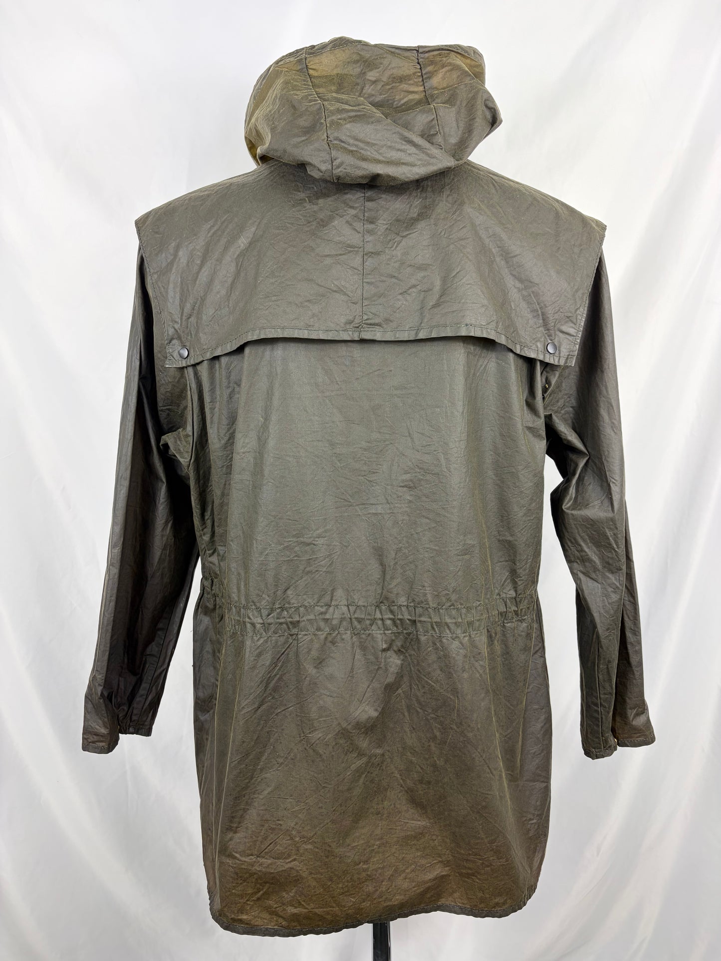 RARO Barbour Durham verde unlined con cappuccio C38/97 cm Green Hooded waxed Durham Medium - Shop In London