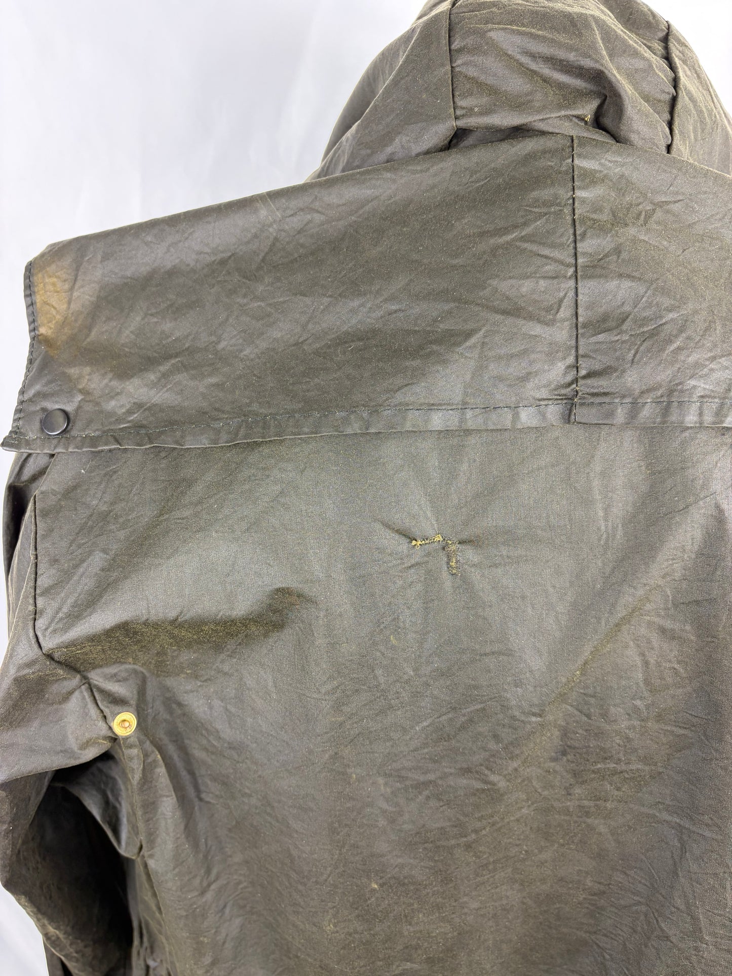 RARO Barbour Durham verde unlined con cappuccio C38/97 cm Green Hooded waxed Durham Medium - Shop In London