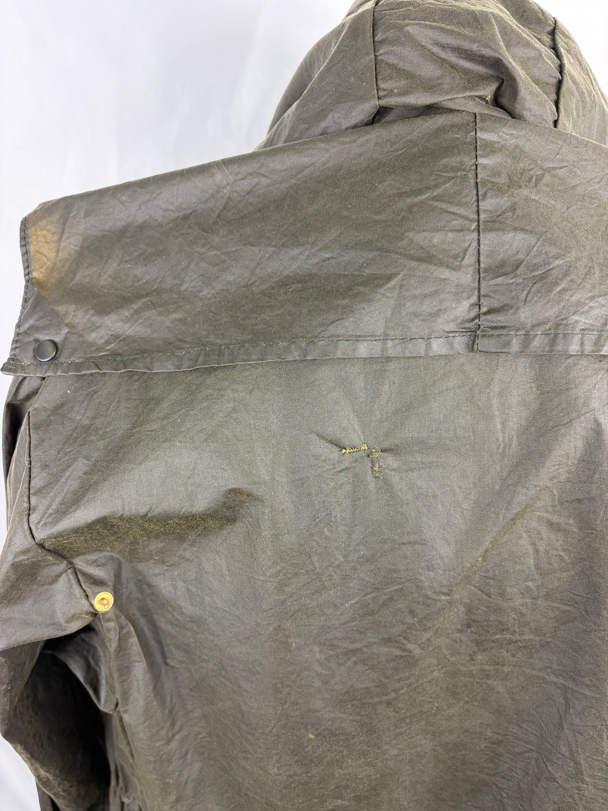 RARO Barbour Durham verde unlined con cappuccio C38/97 cm Green Hooded waxed Durham Medium - Shop In London