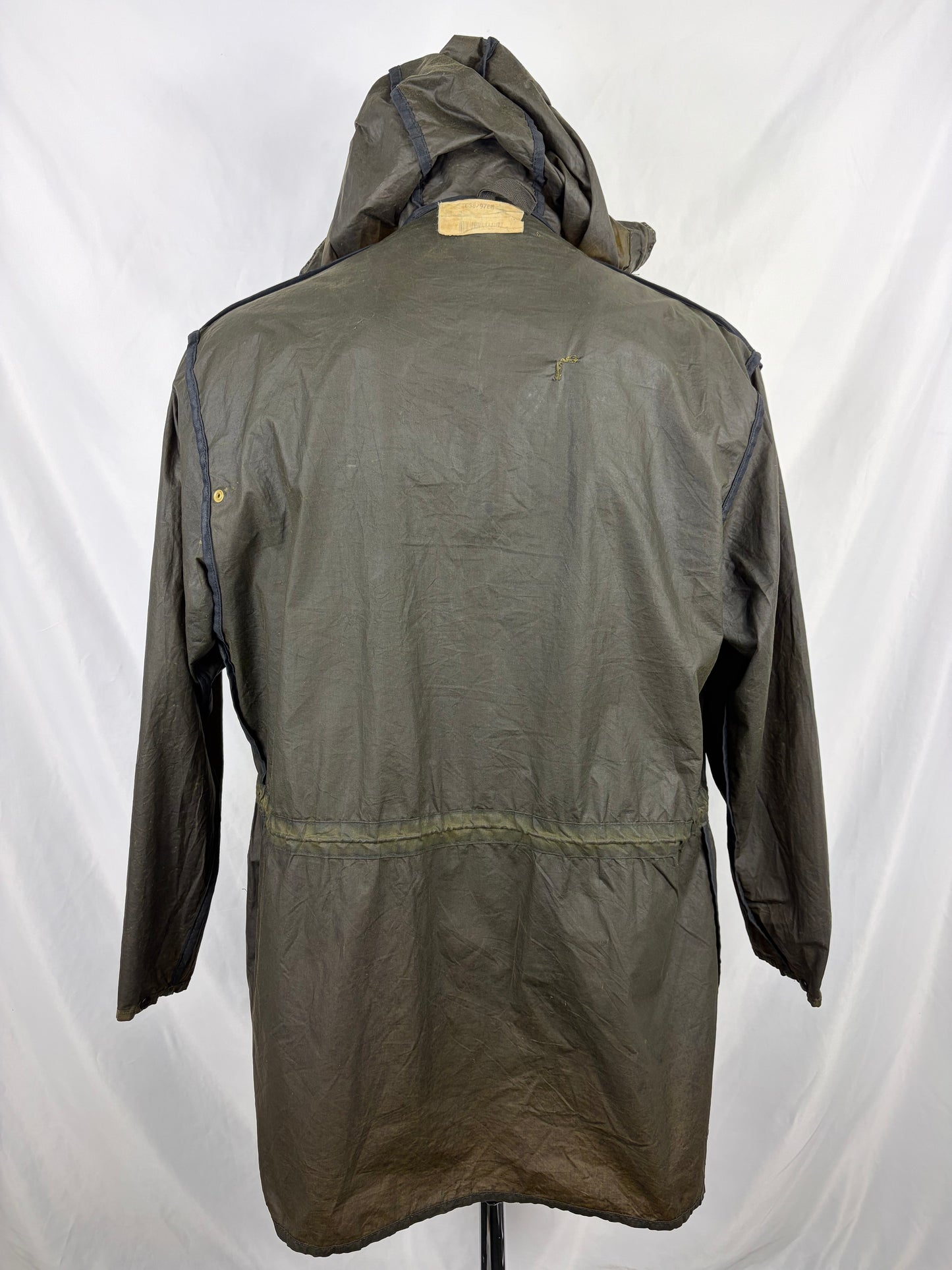 RARO Barbour Durham verde unlined con cappuccio C38/97 cm Green Hooded waxed Durham Medium - Shop In London