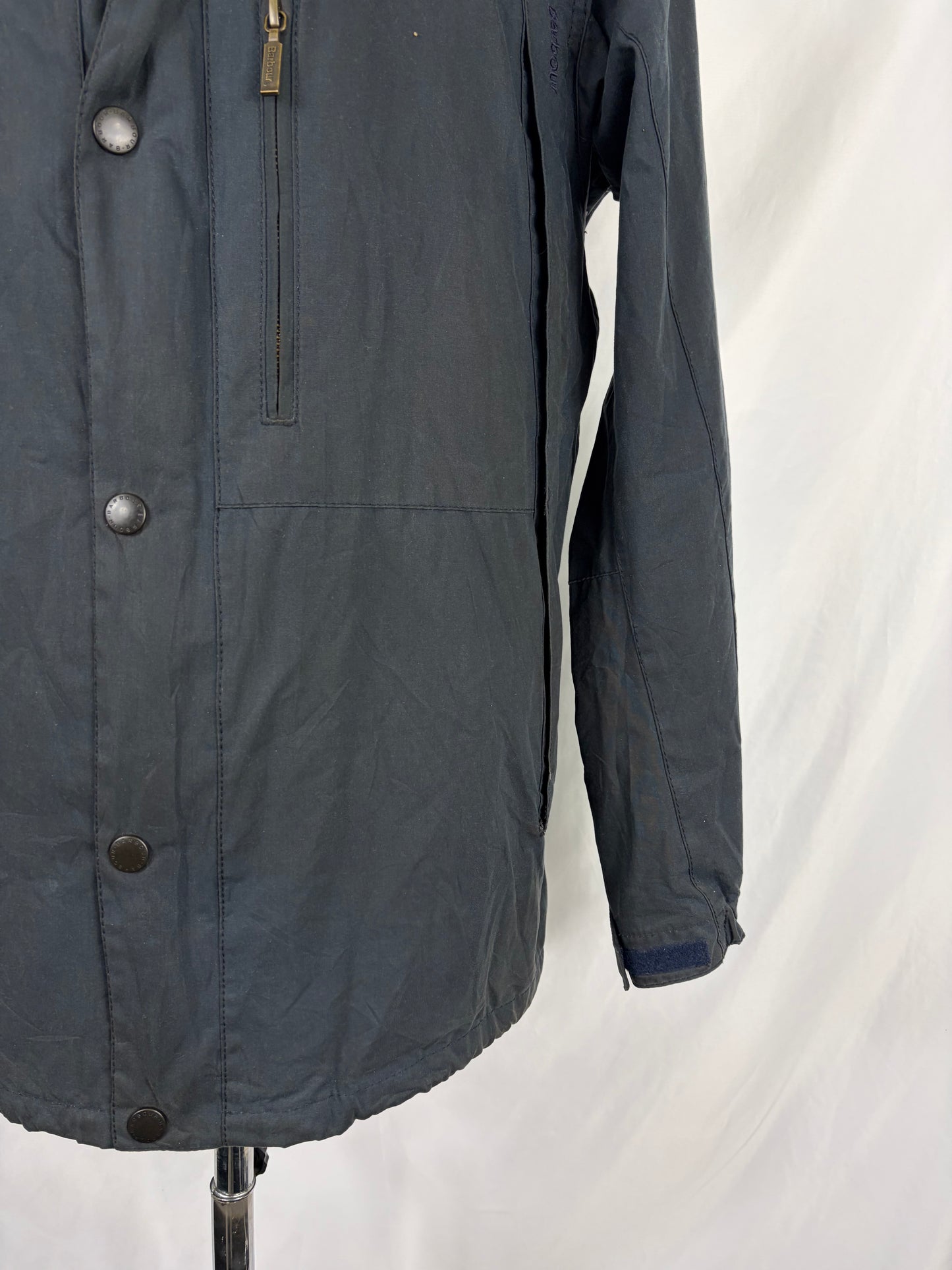 Giacca Barbour da uomo con cappuccio blu Large - Man Millom navy wax jacket size Large