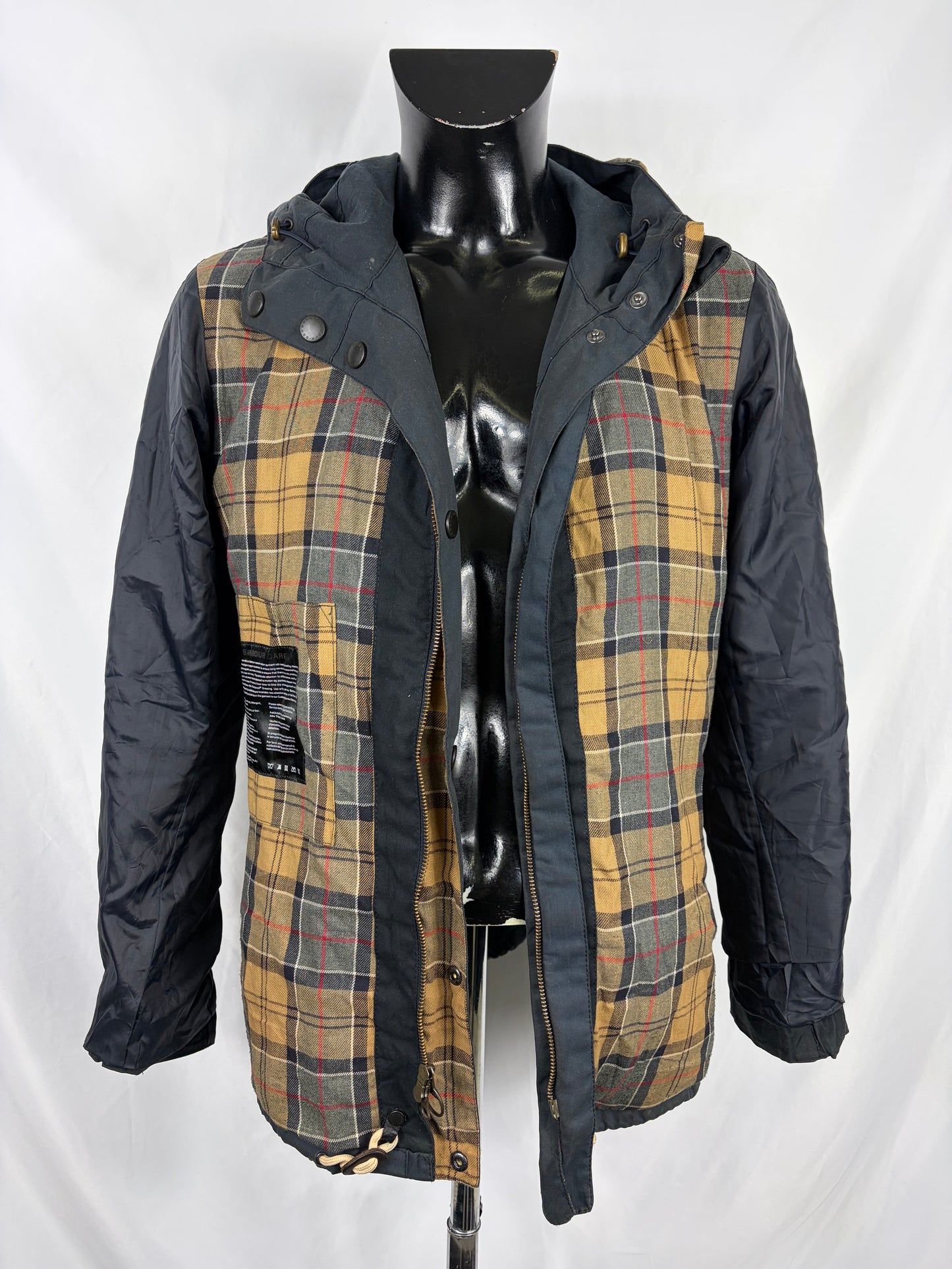 Giacca Barbour da uomo con cappuccio blu Large - Man Millom navy wax jacket size Large