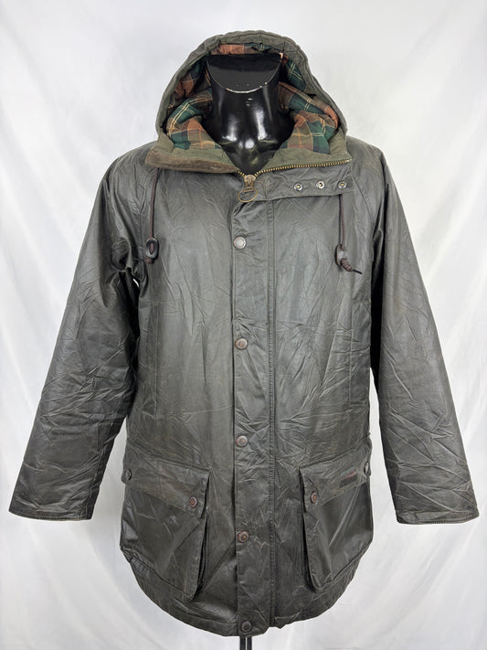 Parka Barbour verde invernale con cappuccio Medium- Man Wax Olive parka groove jacket size Medium