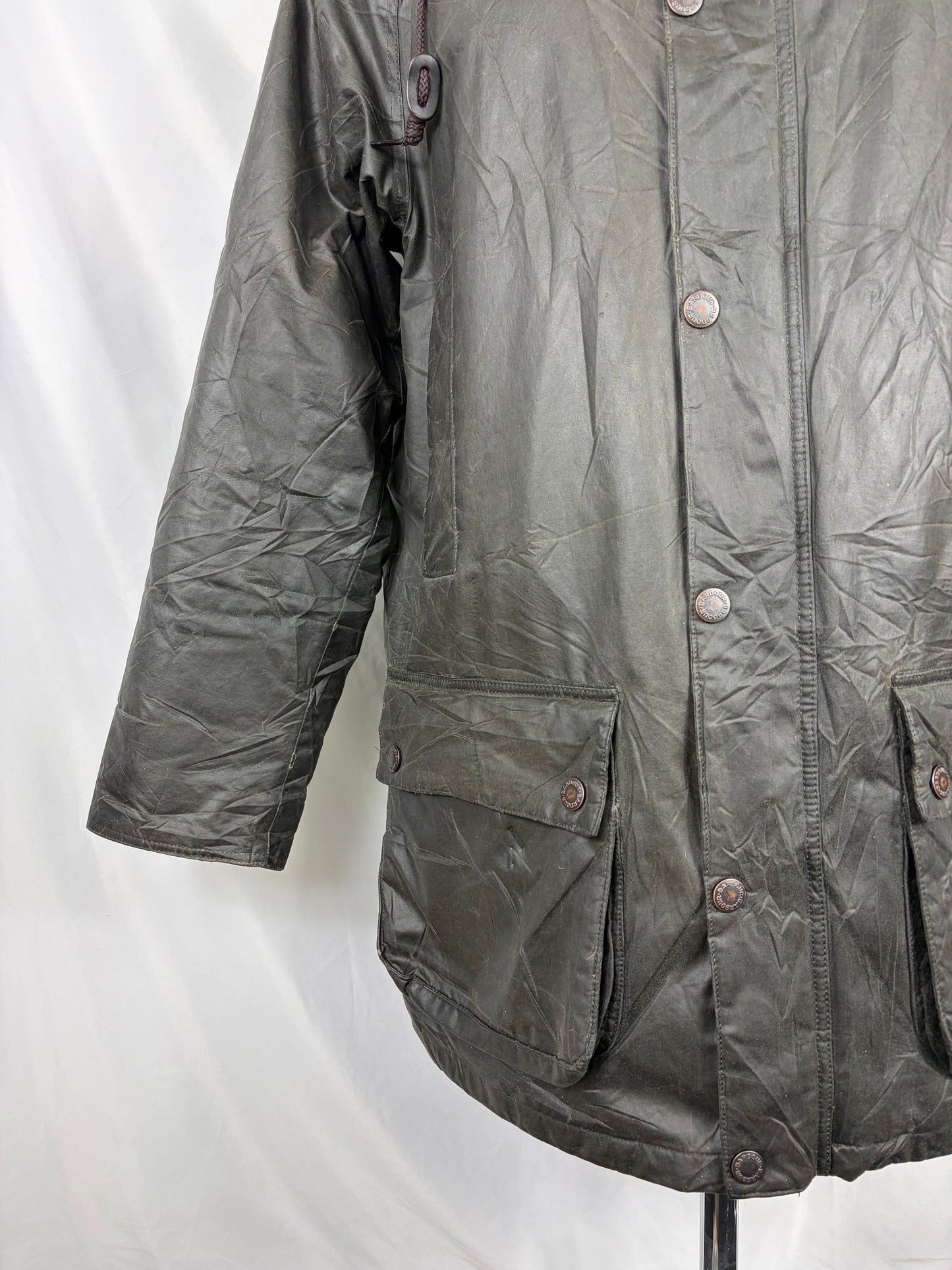Parka Barbour verde invernale con cappuccio Medium- Man Wax Olive parka groove jacket size Medium