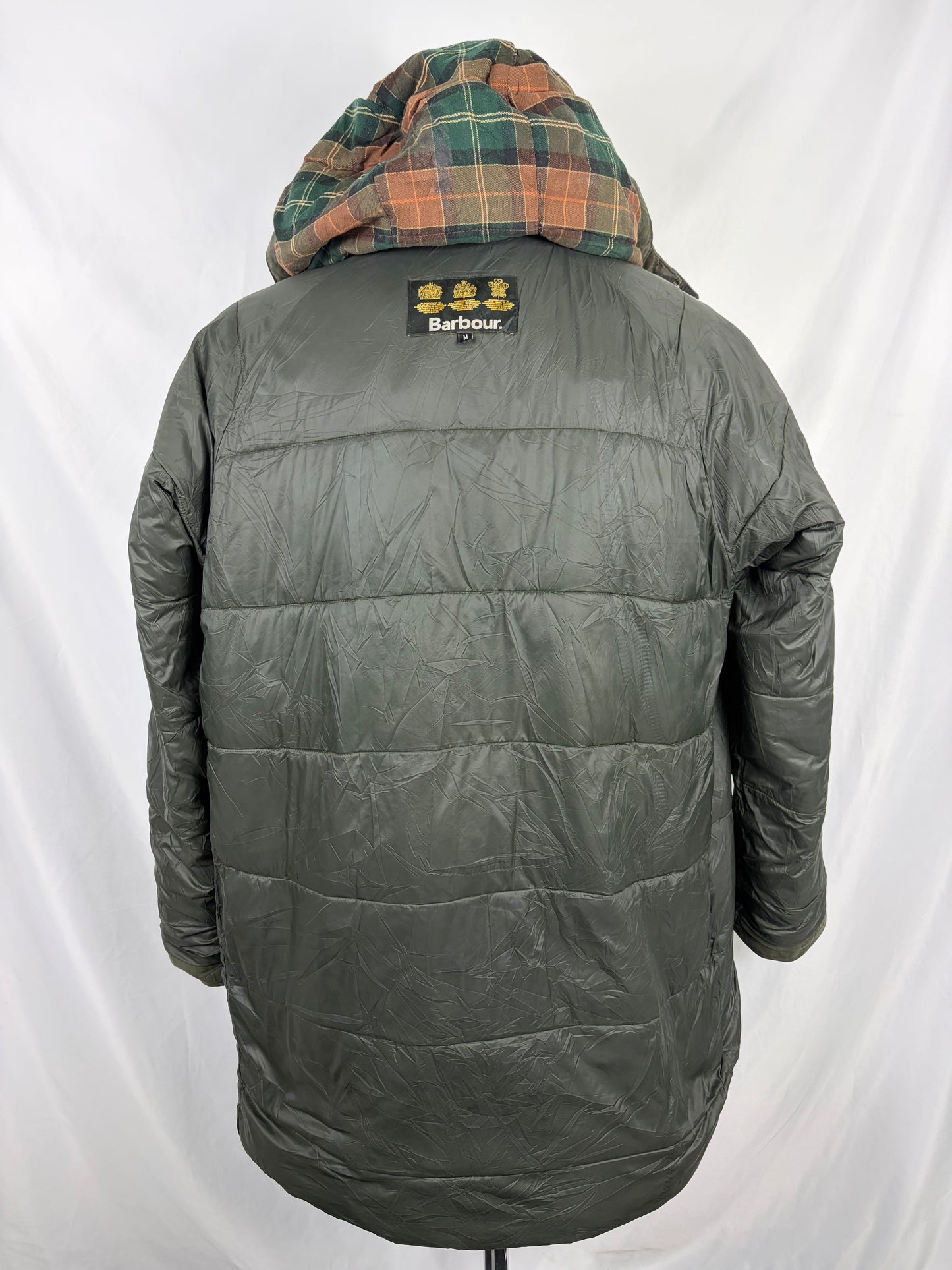 Parka Barbour verde invernale con cappuccio Medium- Man Wax Olive parka groove jacket size Medium