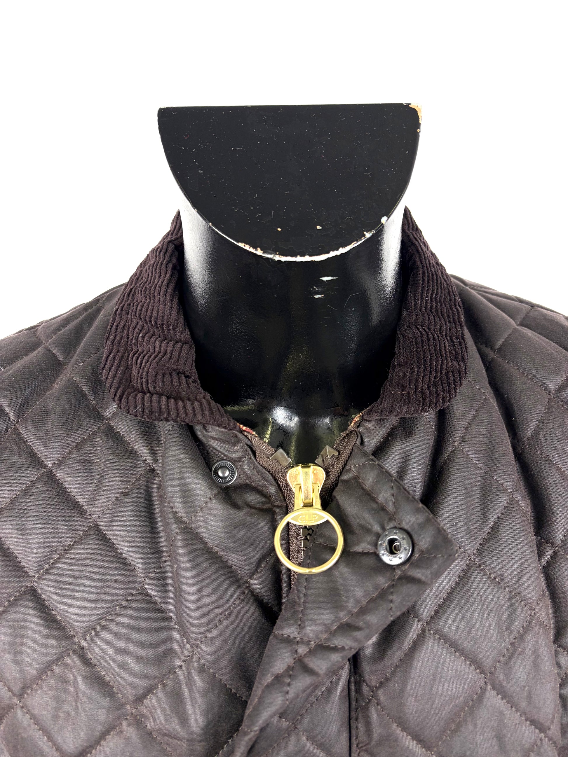 Gilet nuovo da uomo cerato trapuntato inglese colore marrone - Man Wax Brown Quilted Gilet - Shop In London