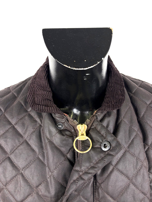 Gilet nuovo da uomo cerato trapuntato inglese colore marrone - Man Wax Brown Quilted Gilet - Shop In London